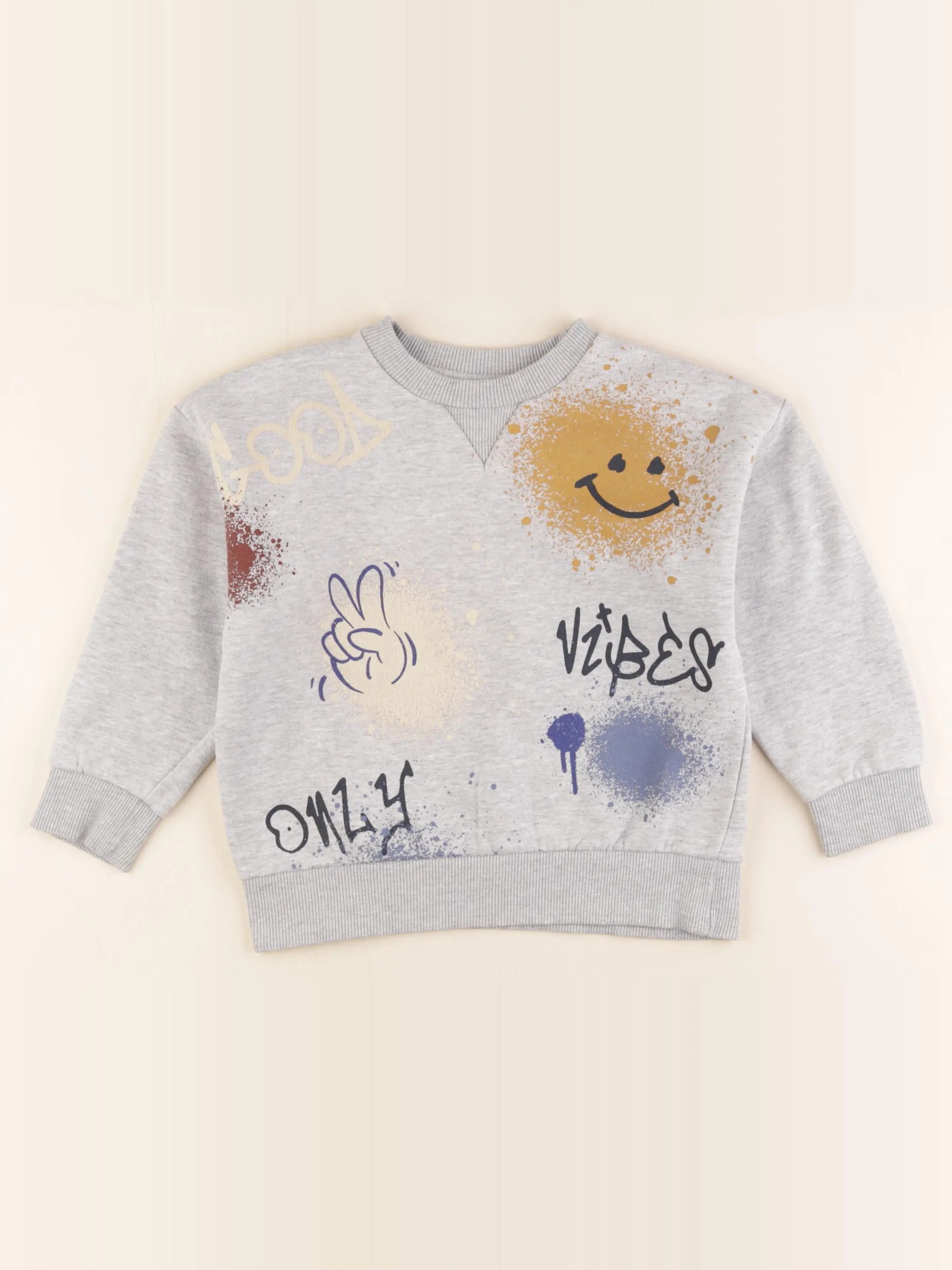 Vertbaudet - sweat multicolore - 6 ans