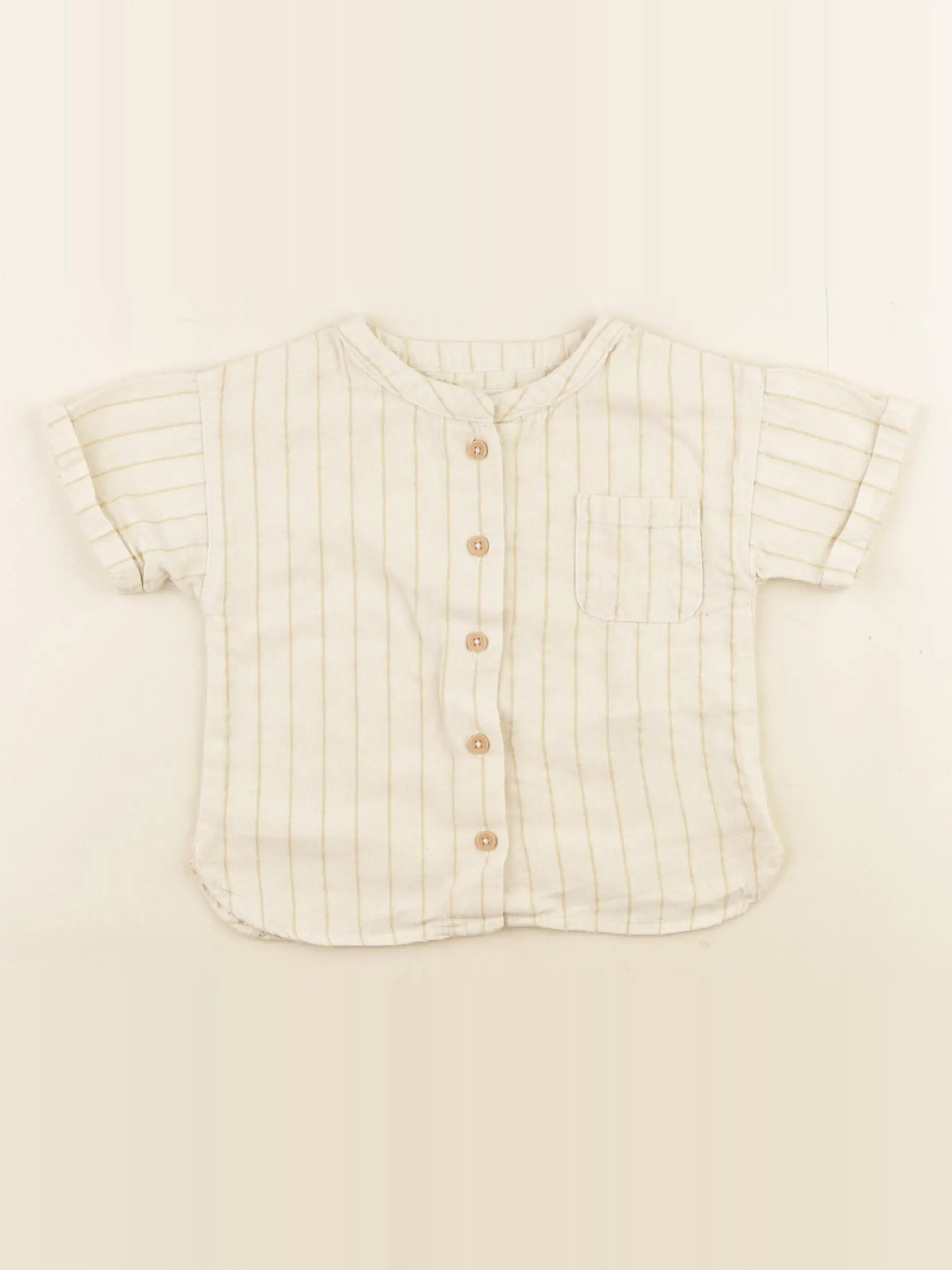 Vertbaudet - chemise beige - 12 mois