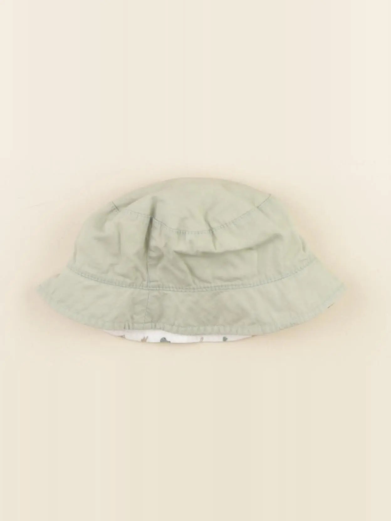 Vertbaudet - chapeau réversible blanc, vert - 6 mois