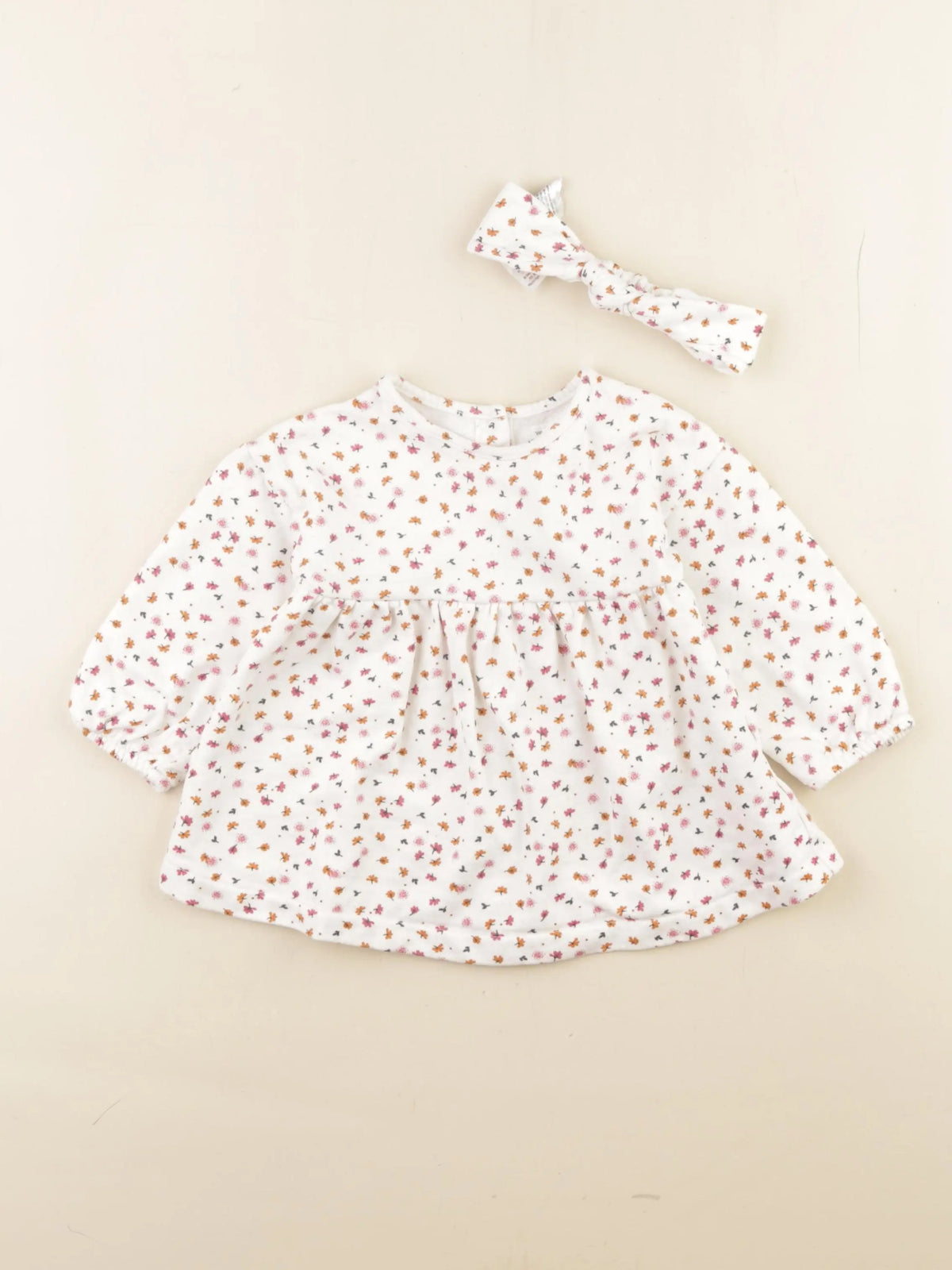 Vertbaudet - robe blanc, multicolore - 12 mois