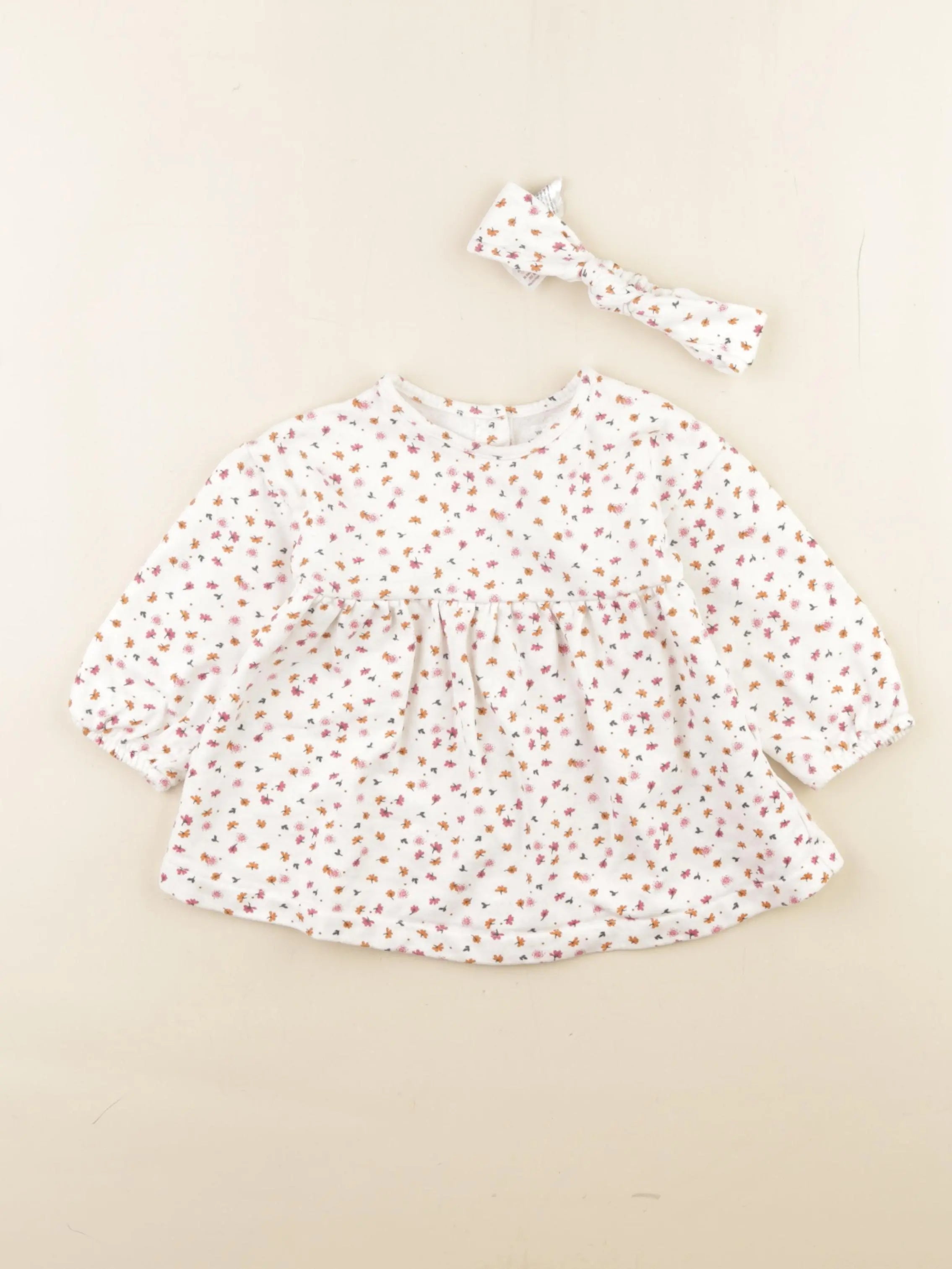 Vertbaudet - robe blanc, multicolore - 12 mois