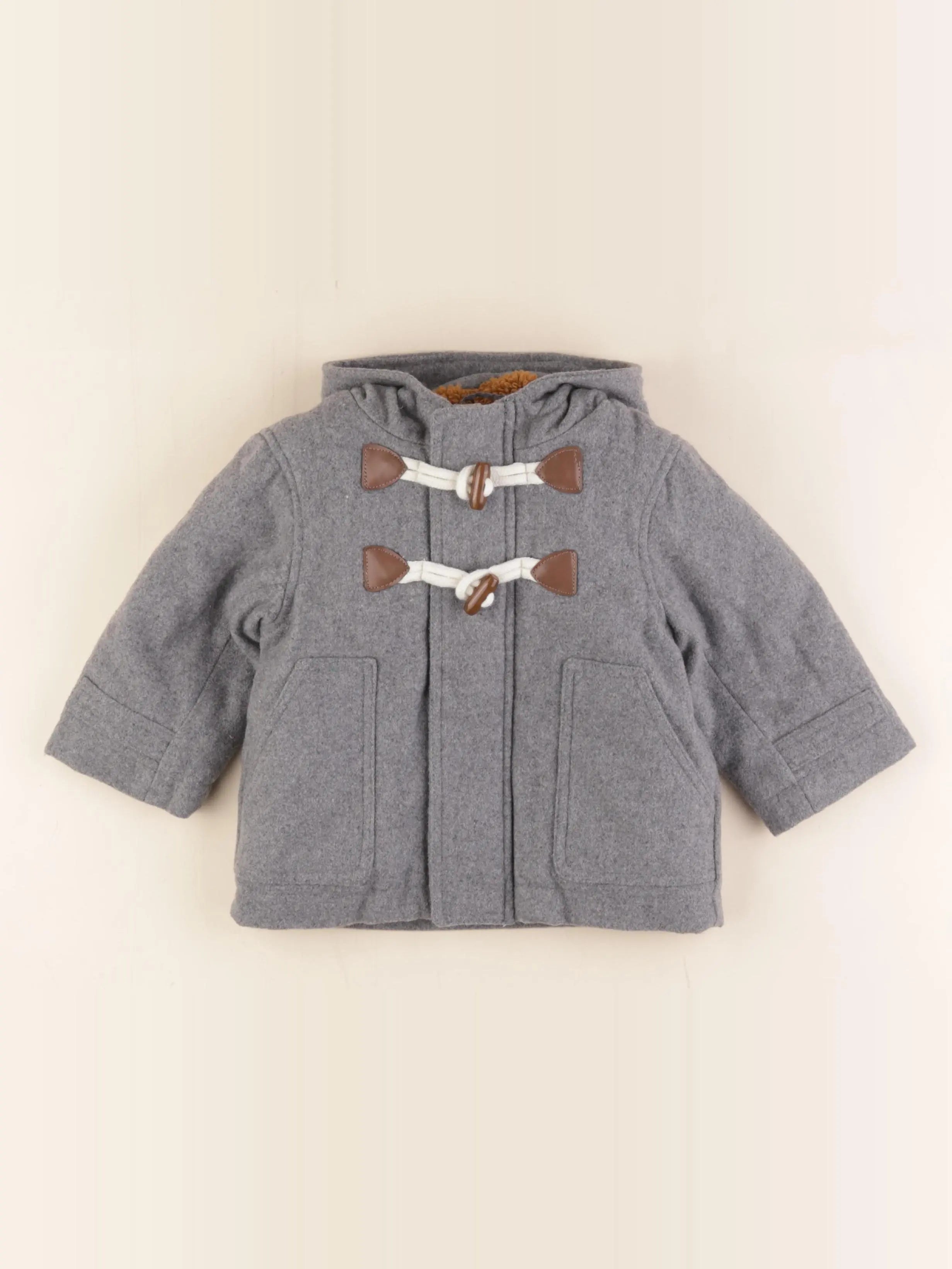 Vertbaudet - manteau gris - 12 mois