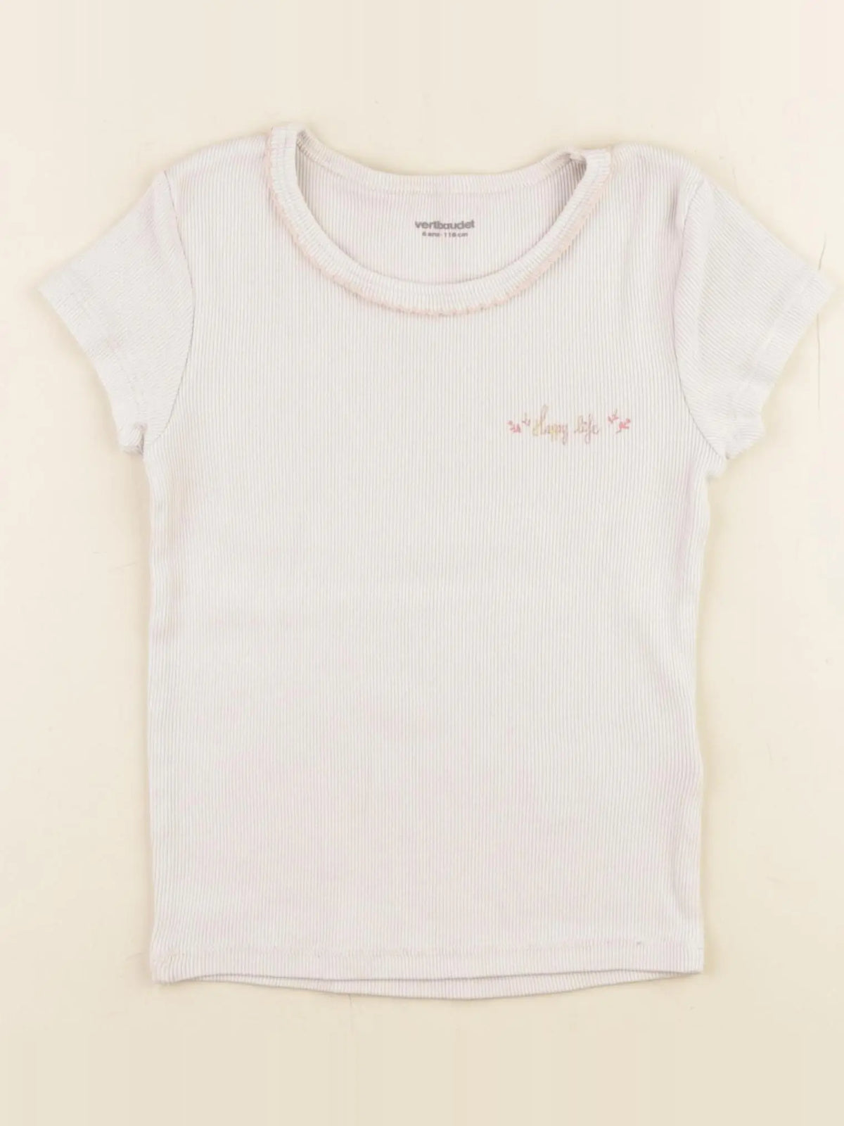 Vertbaudet - maillot de corps beige - 6 ans