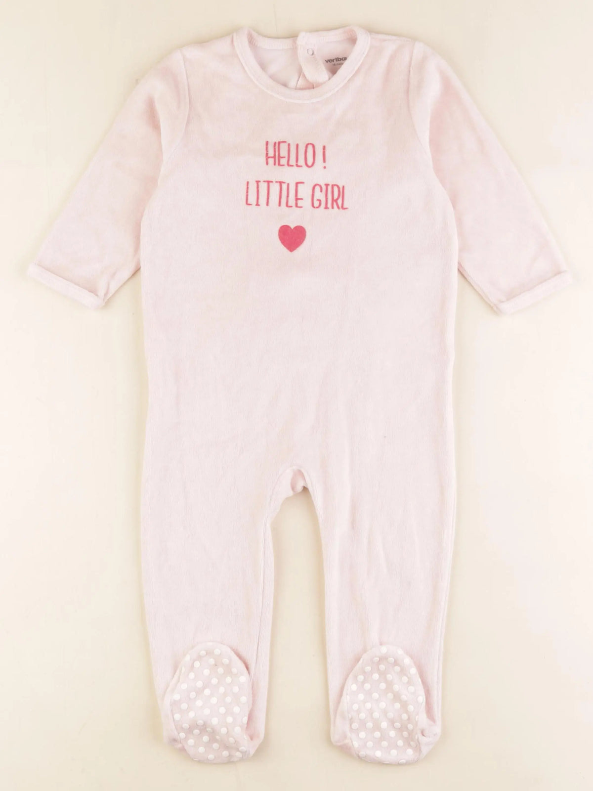 Vertbaudet - pyjama velours rose - 18 mois