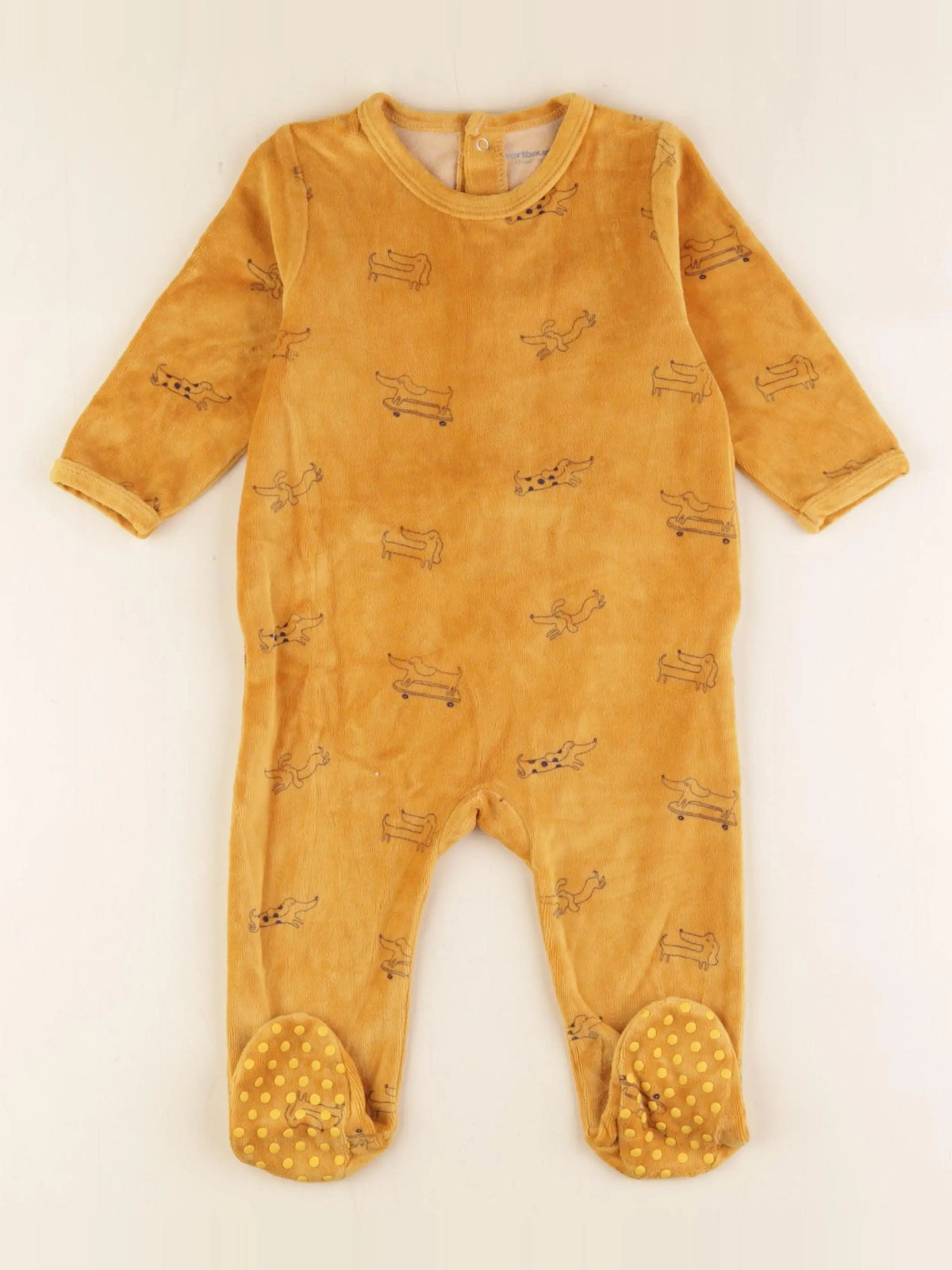 Vertbaudet - pyjama velours jaune - 12 mois