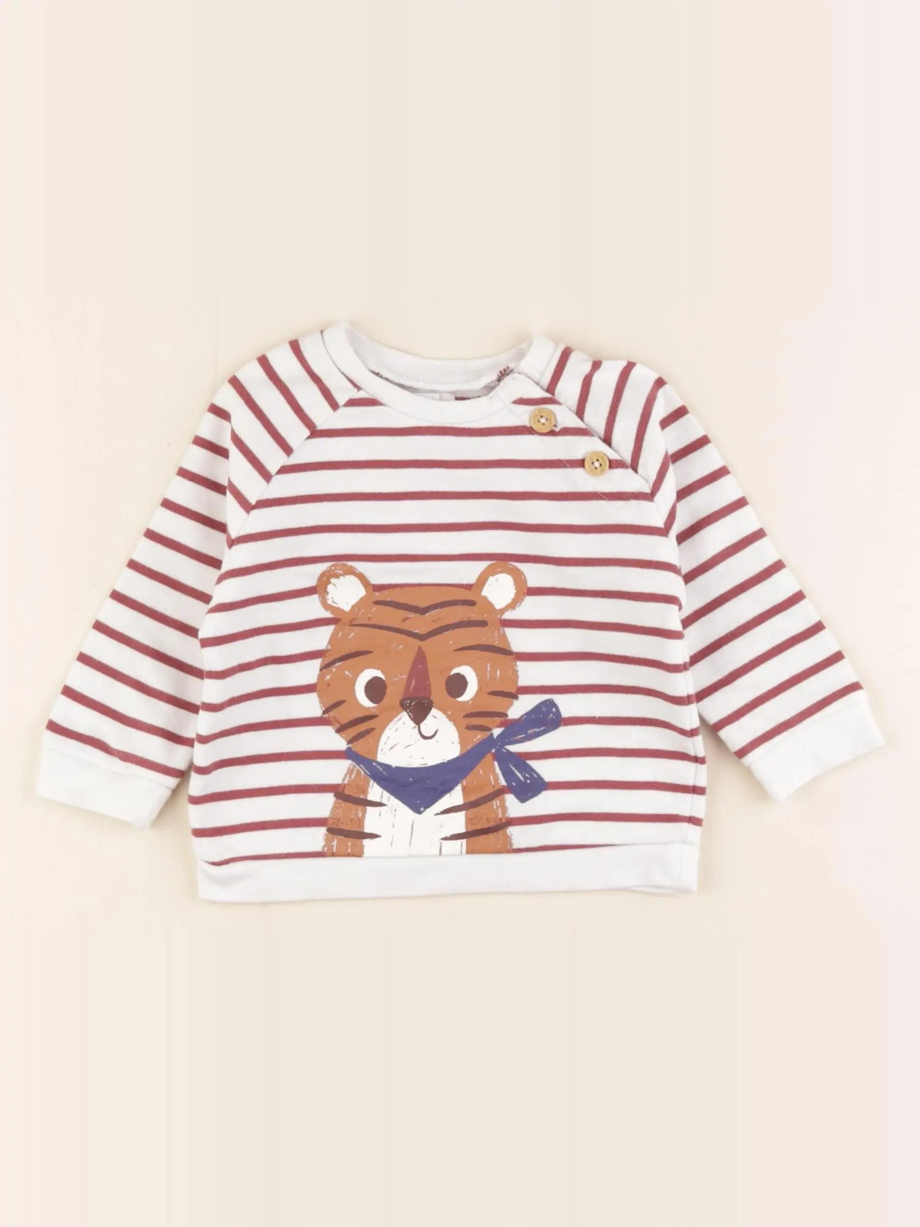 Vertbaudet - sweat rouge - 9 mois