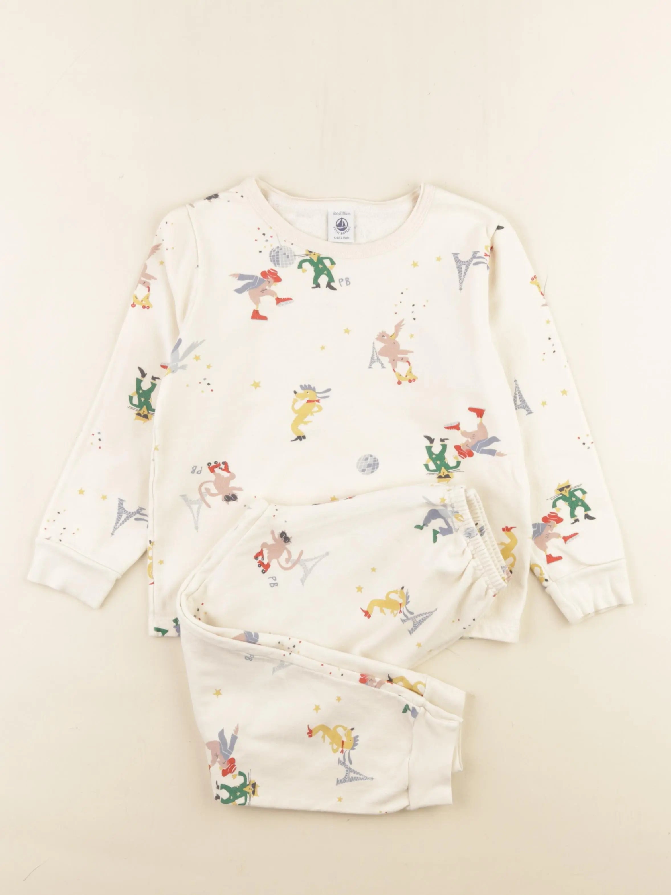 Petit Bateau - pyjama coton beige - 6 ans