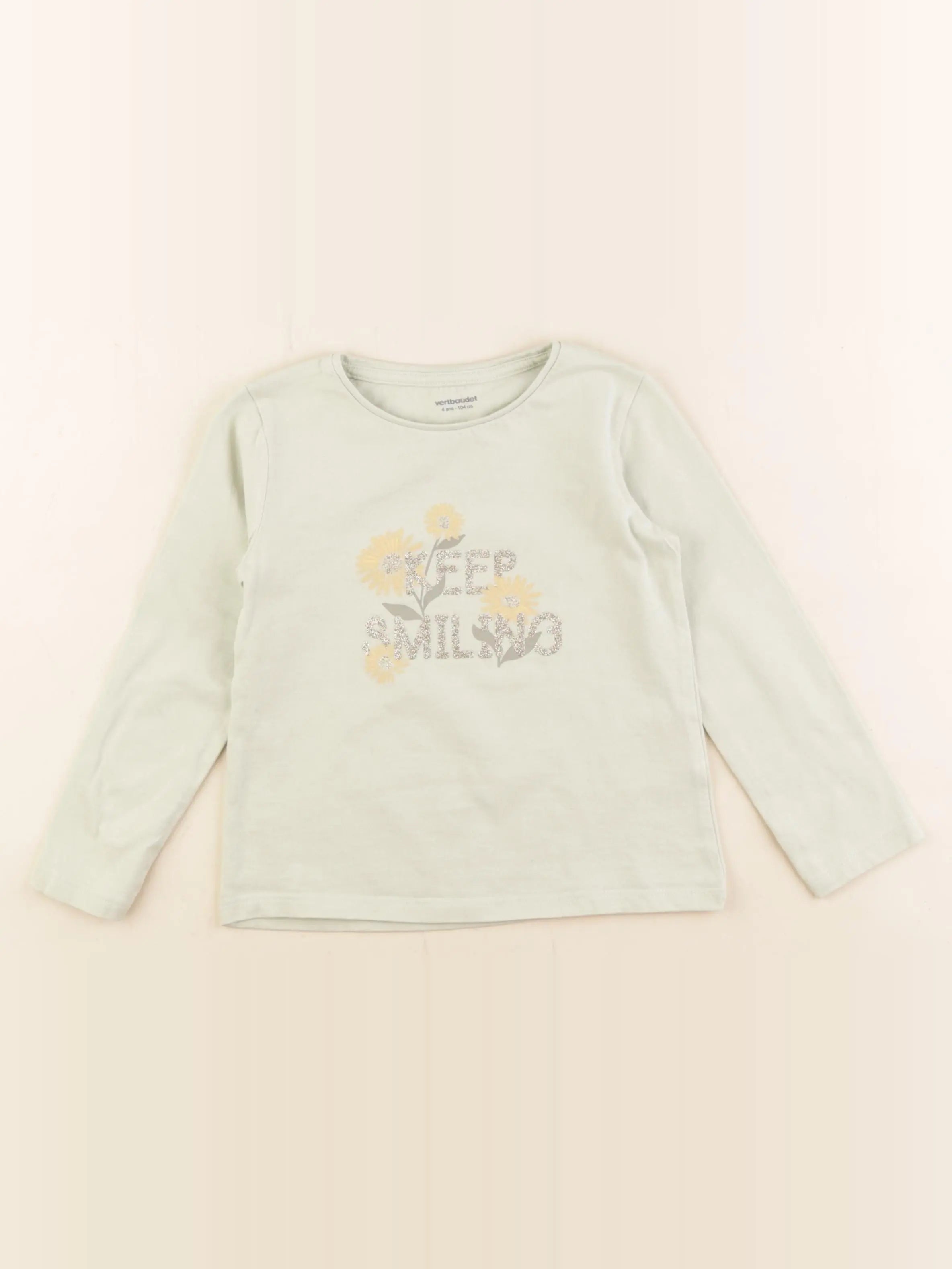 Vertbaudet - tee-shirt vert - 4 ans