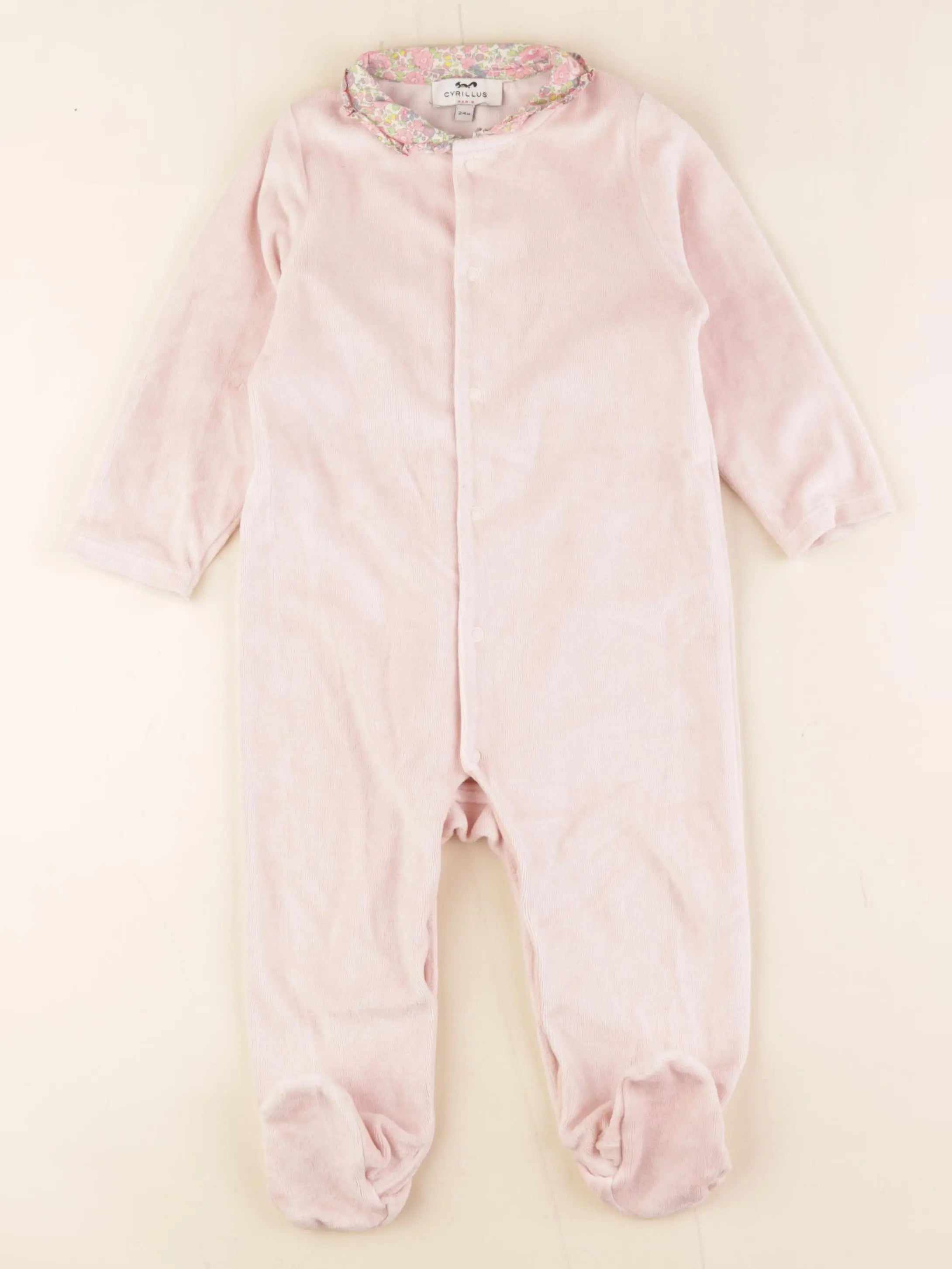 Cyrillus - pyjama velours rose - 2 ans