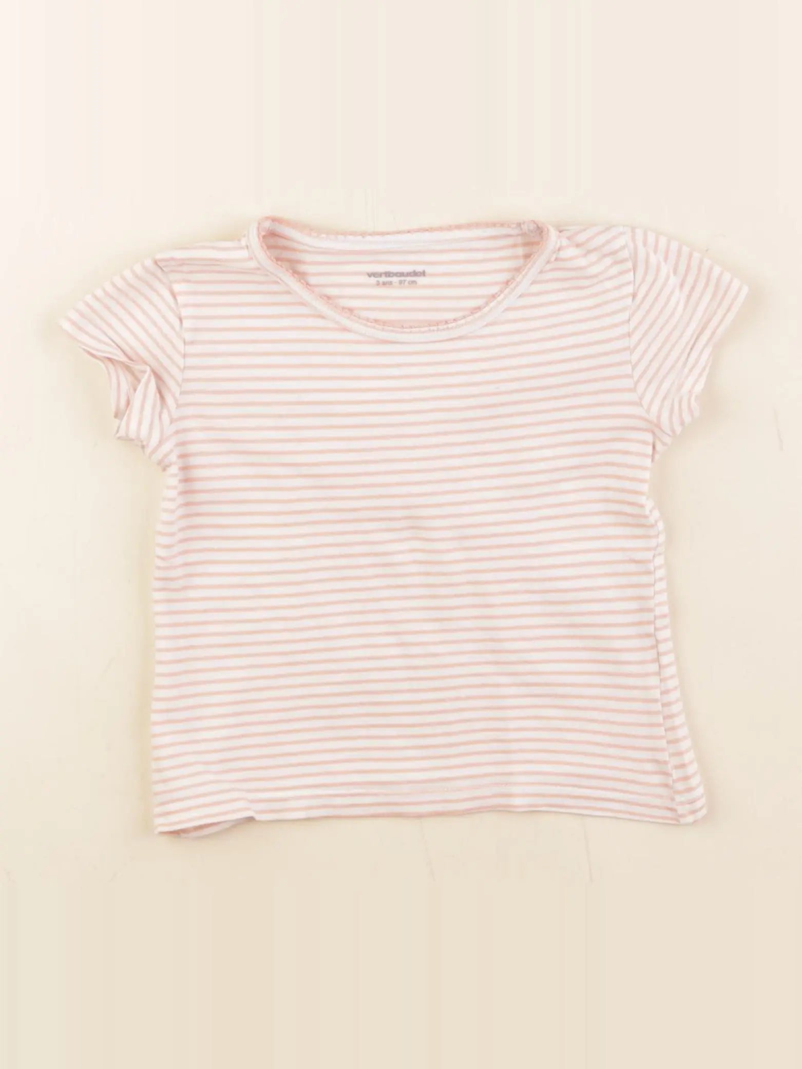 Vertbaudet - maillot de corps blanc, rose - 3 ans