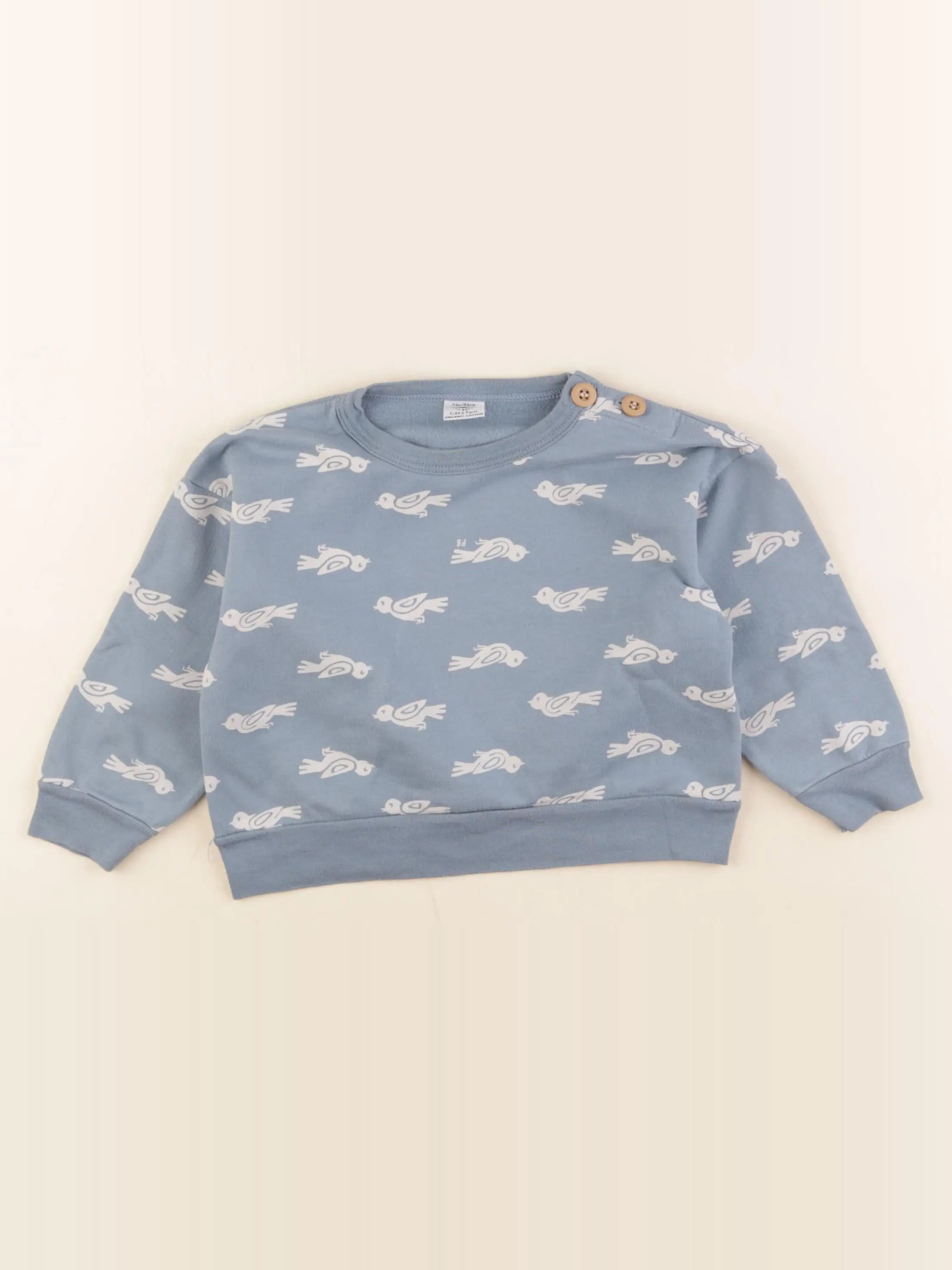 Petit Bateau - sweat bleu - 2 ans