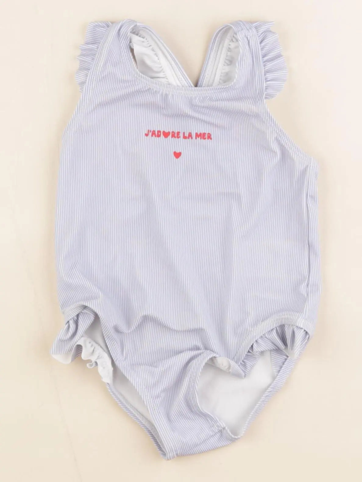 Vertbaudet - maillot de bain blanc, bleu - 2 ans