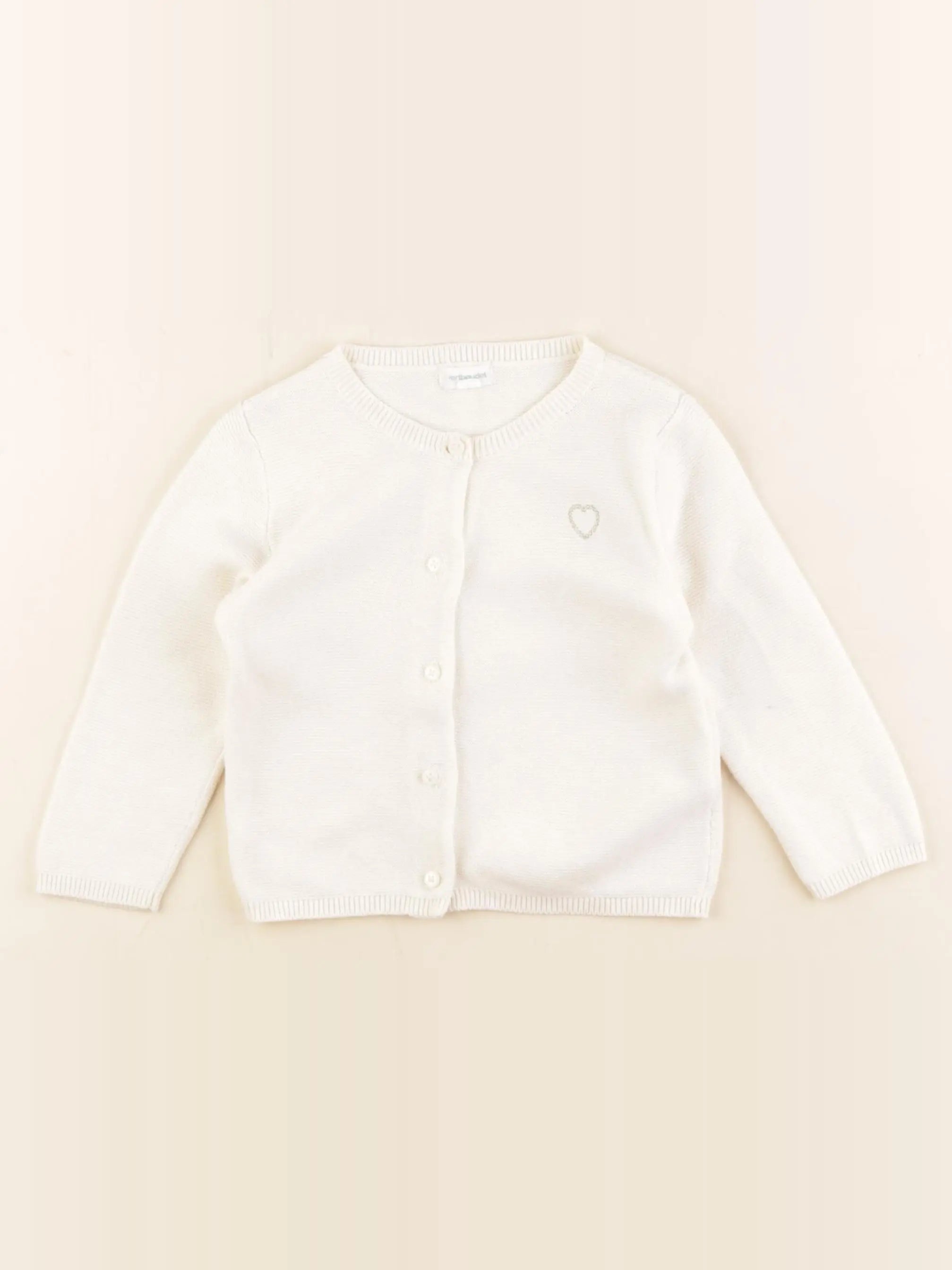 Vertbaudet - gilet beige, or - 12 mois