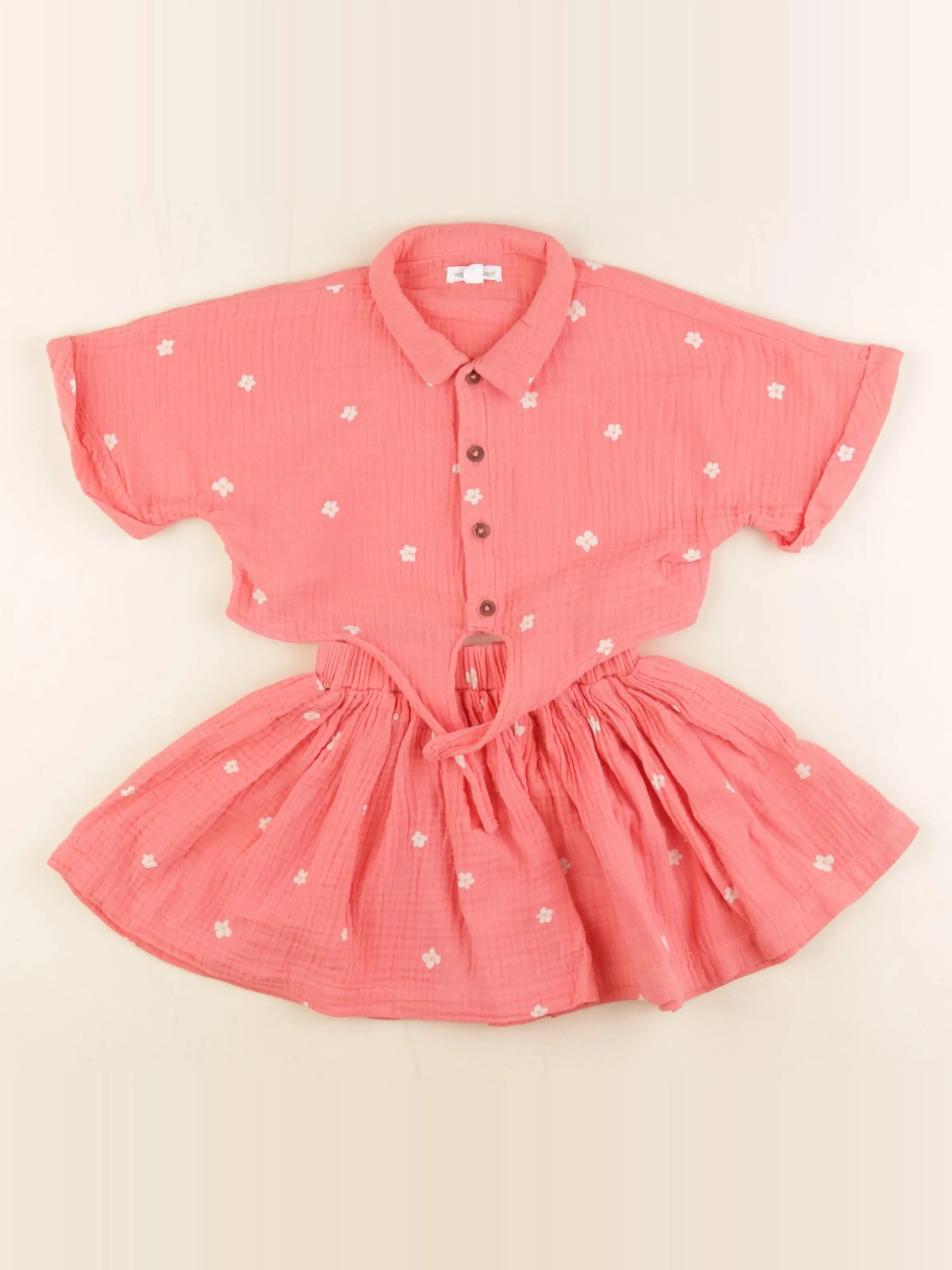 Vertbaudet - ensemble rose - 2 ans