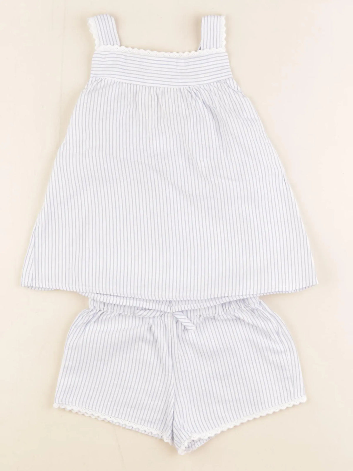 Vertbaudet - ensemble blanc, bleu - 2 ans