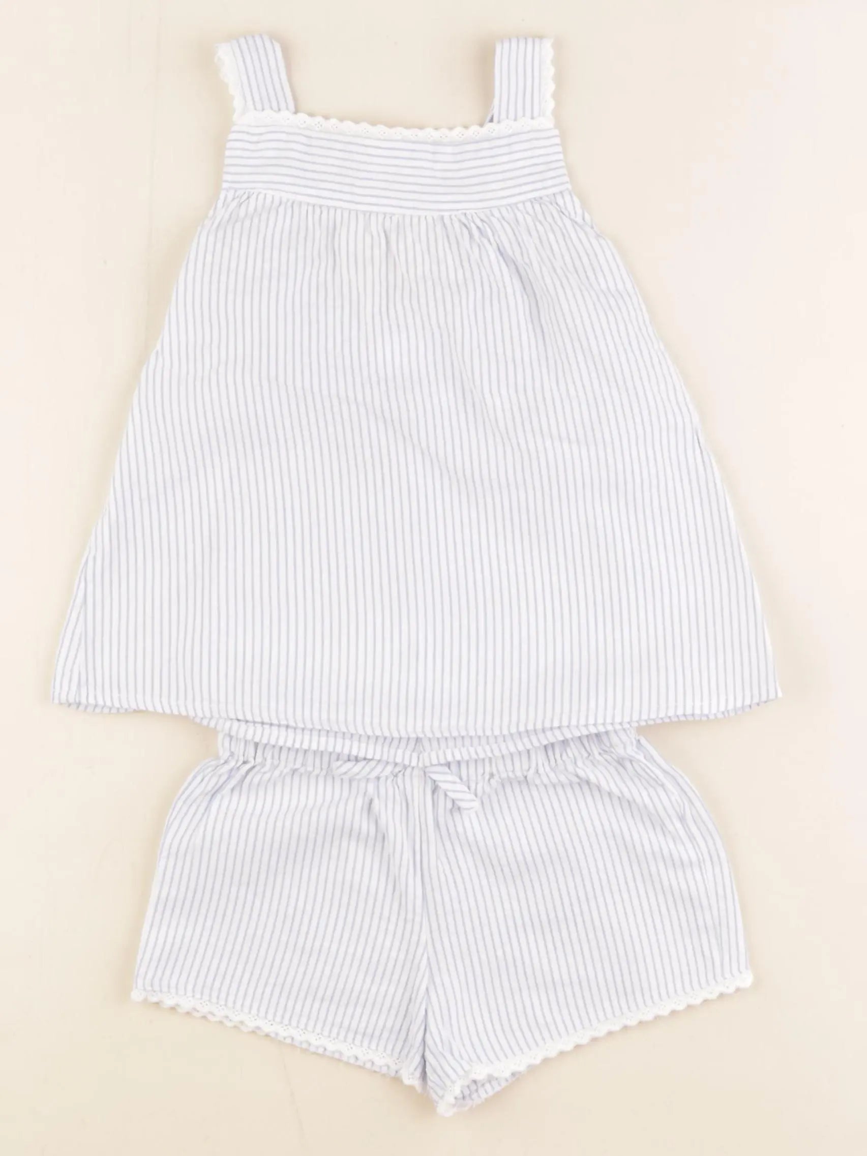 Vertbaudet - ensemble blanc, bleu - 2 ans