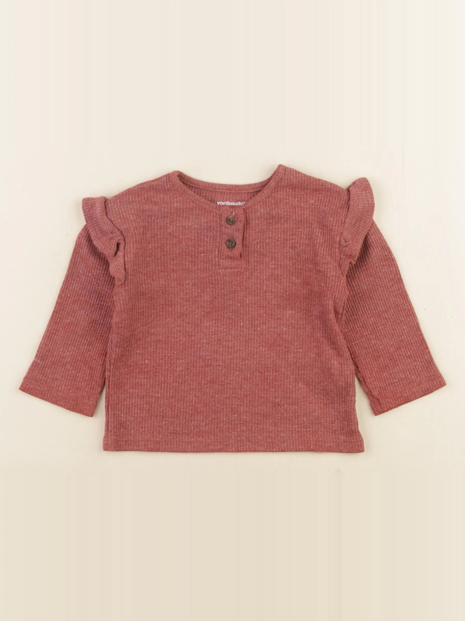 Vertbaudet - tee-shirt rouge - 6 mois