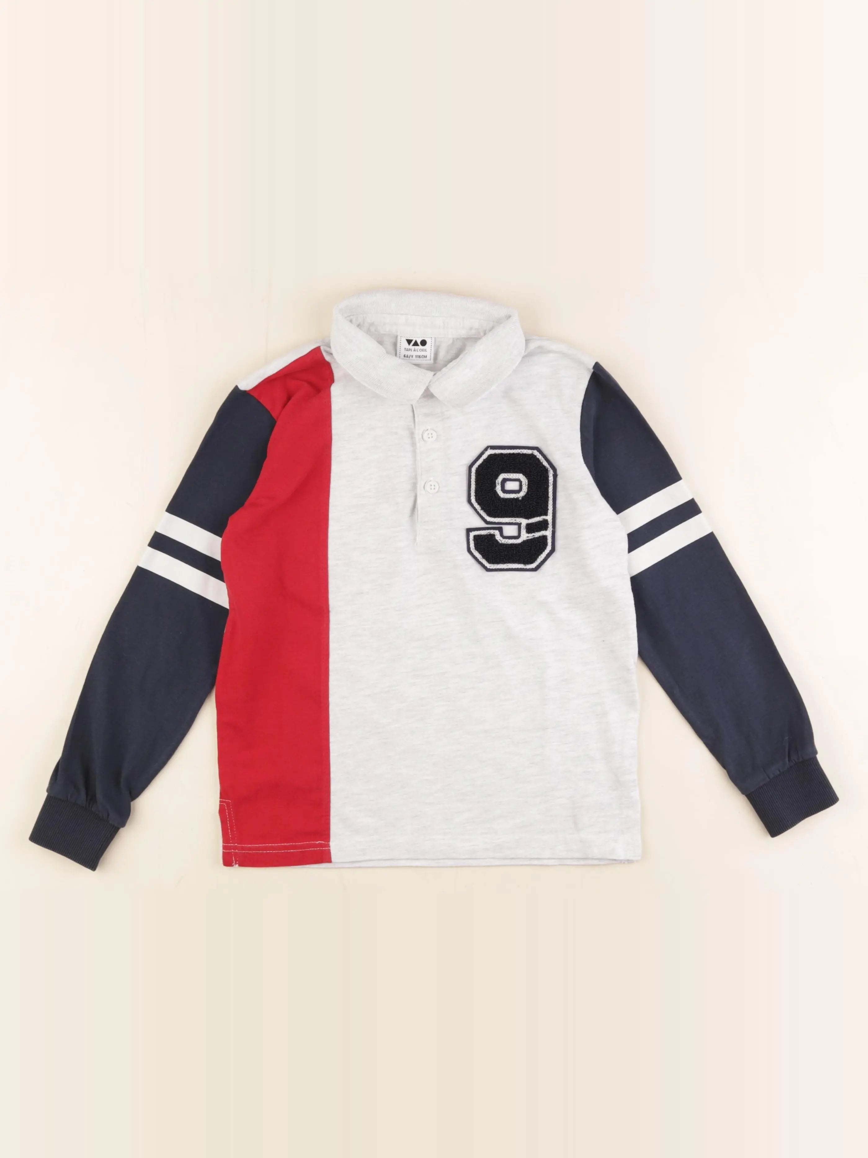 Tape à l'oeil - polo gris, rouge - 6 ans