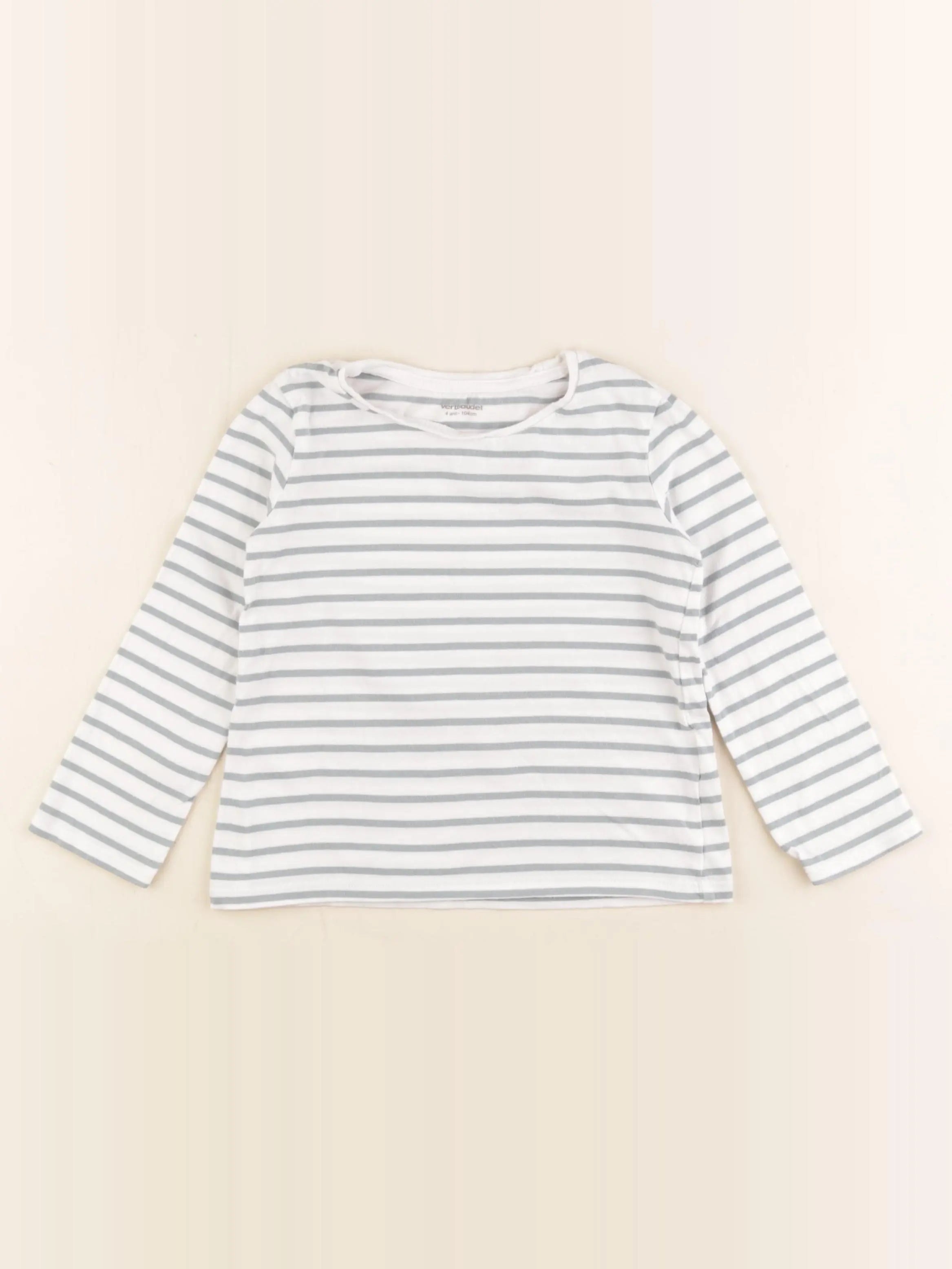 Vertbaudet - tee-shirt bleu, blanc - 4 ans