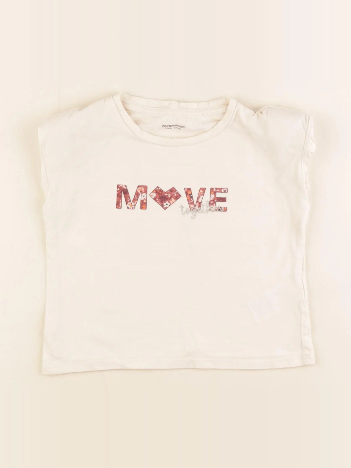 Vertbaudet - tee-shirt beige - 3 ans