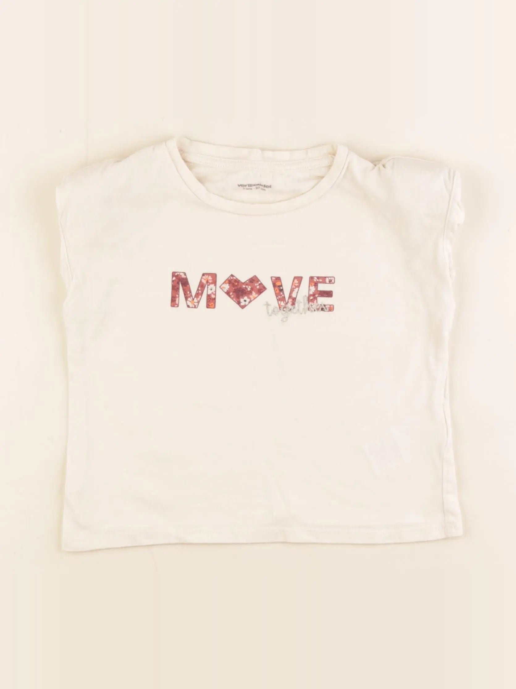 Vertbaudet - tee-shirt beige - 3 ans