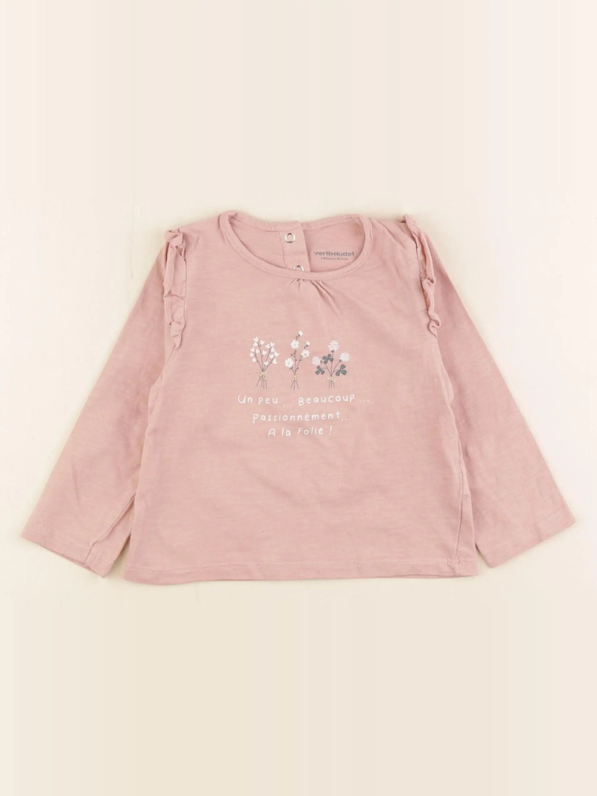 Vertbaudet - tee-shirt rose - 18 mois
