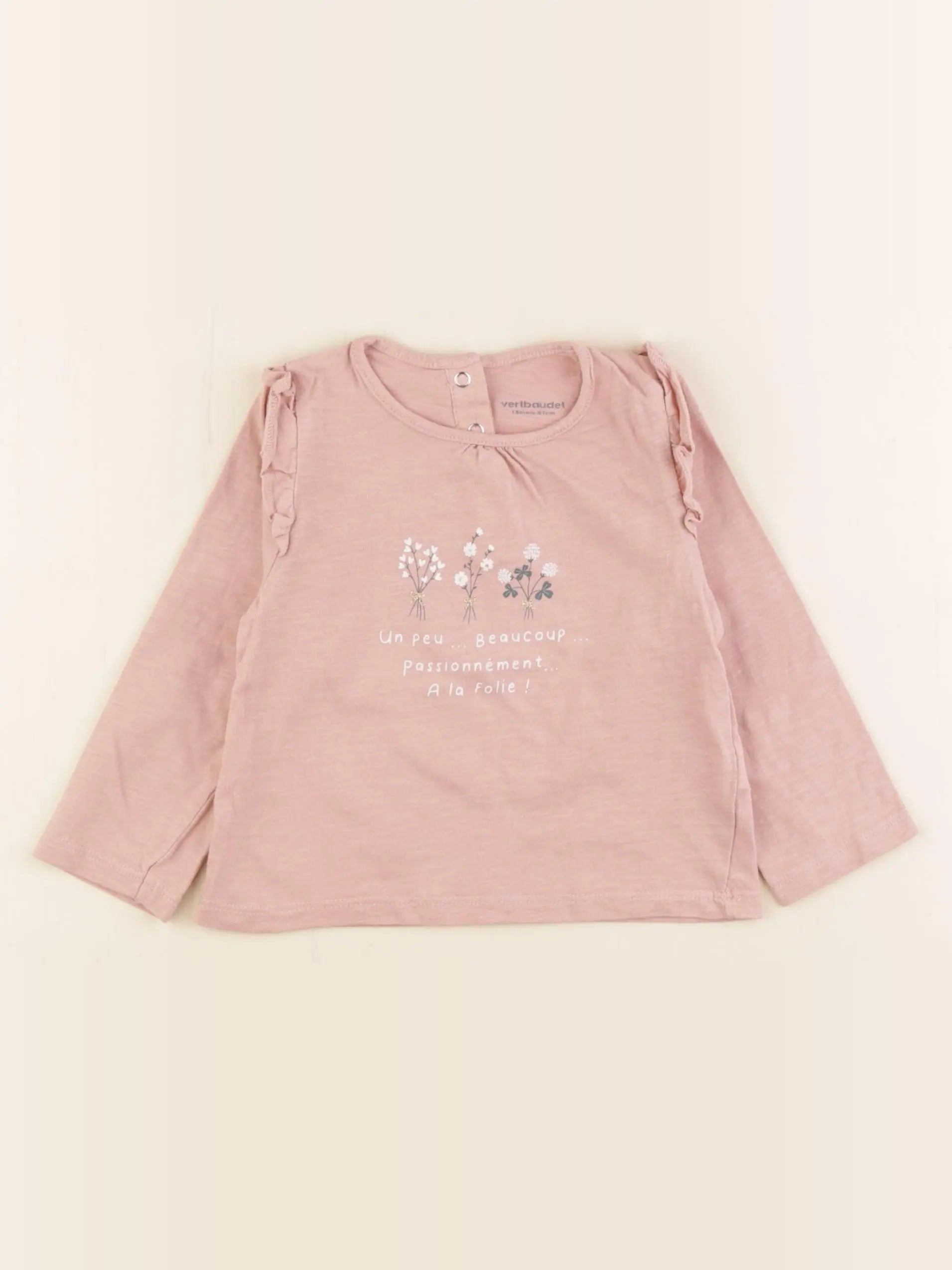 Vertbaudet - tee-shirt rose - 18 mois