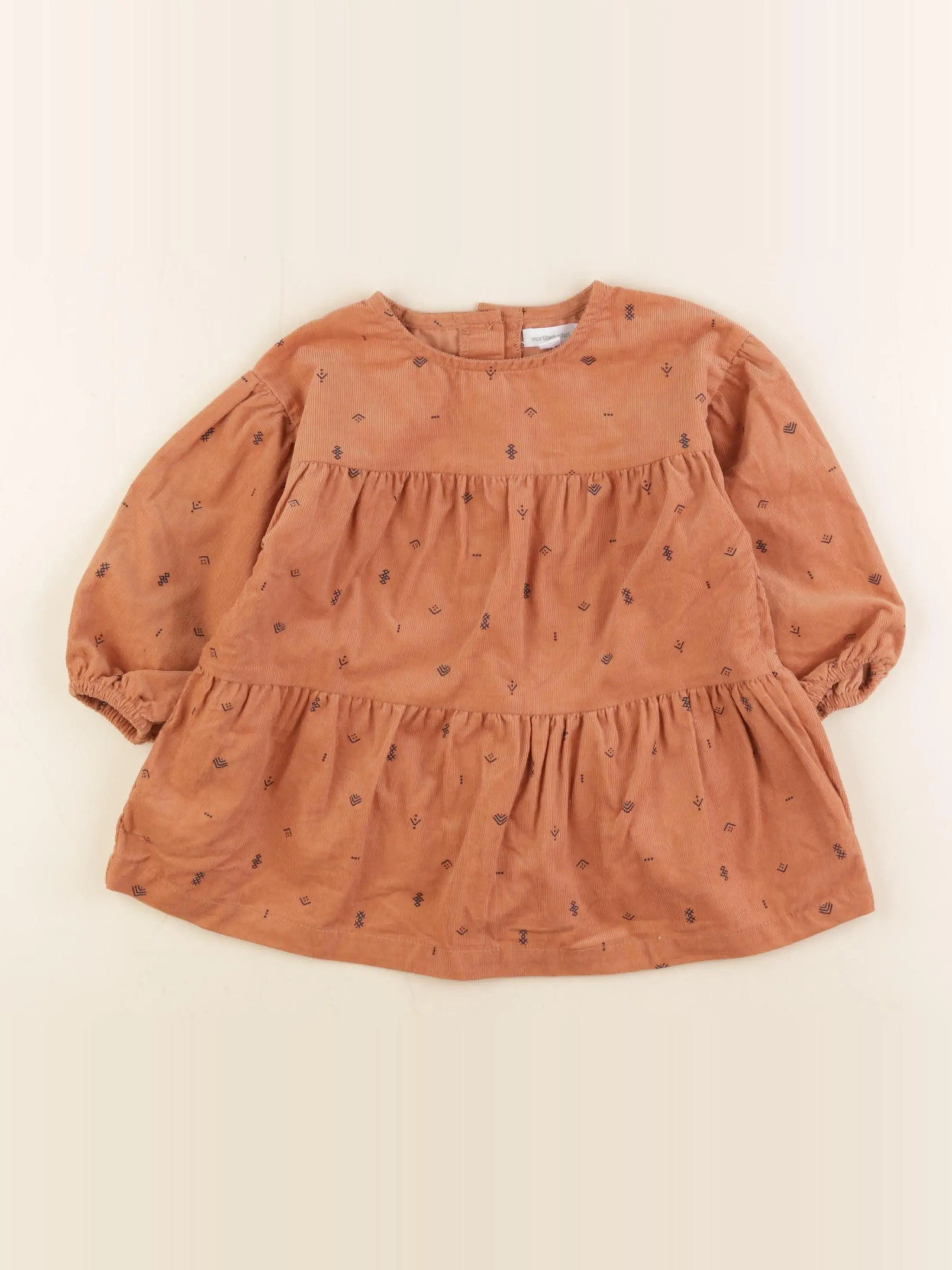 Vertbaudet - robe marron - 12 mois