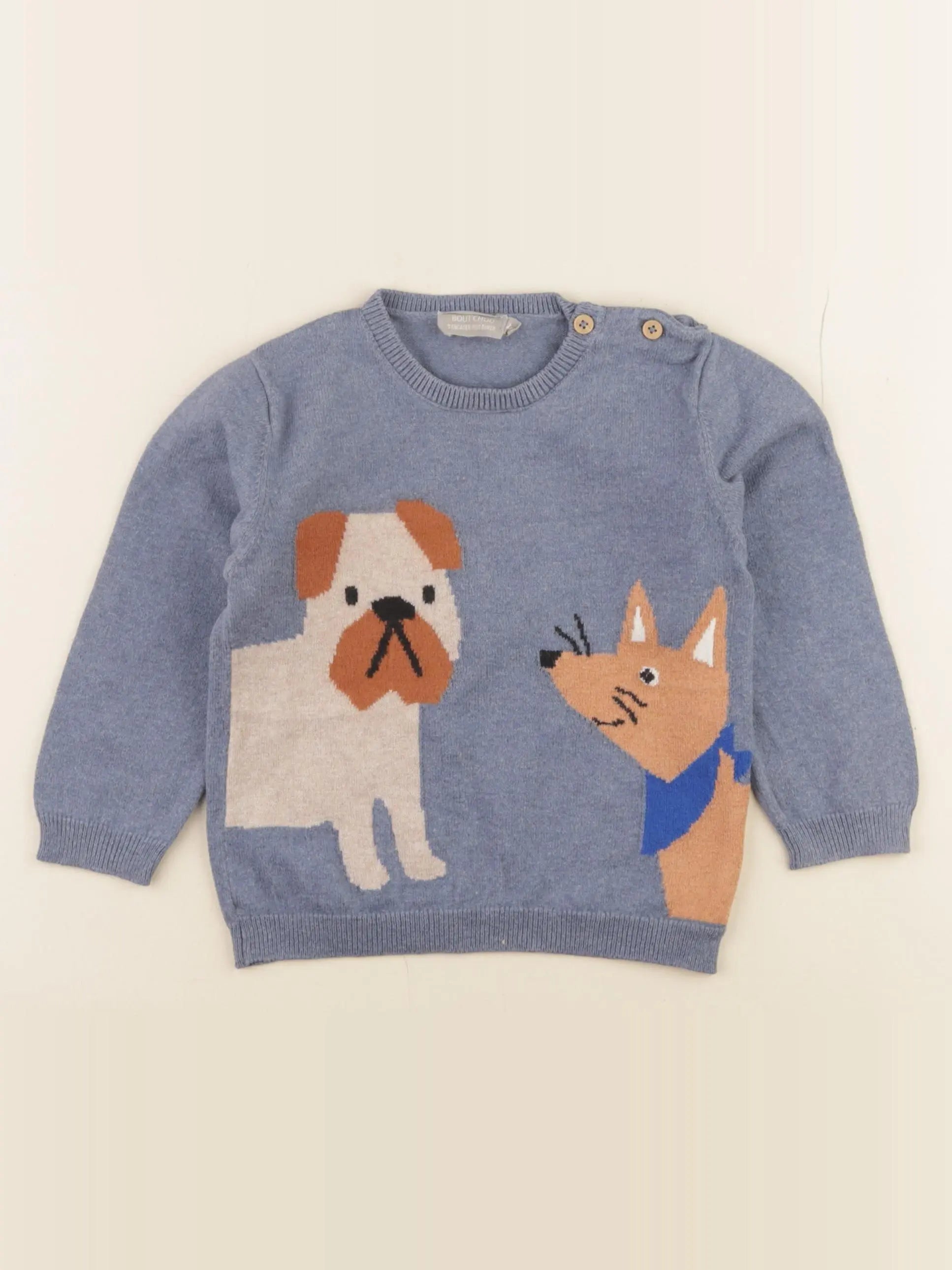 Boutchou - pull bleu - 24 mois