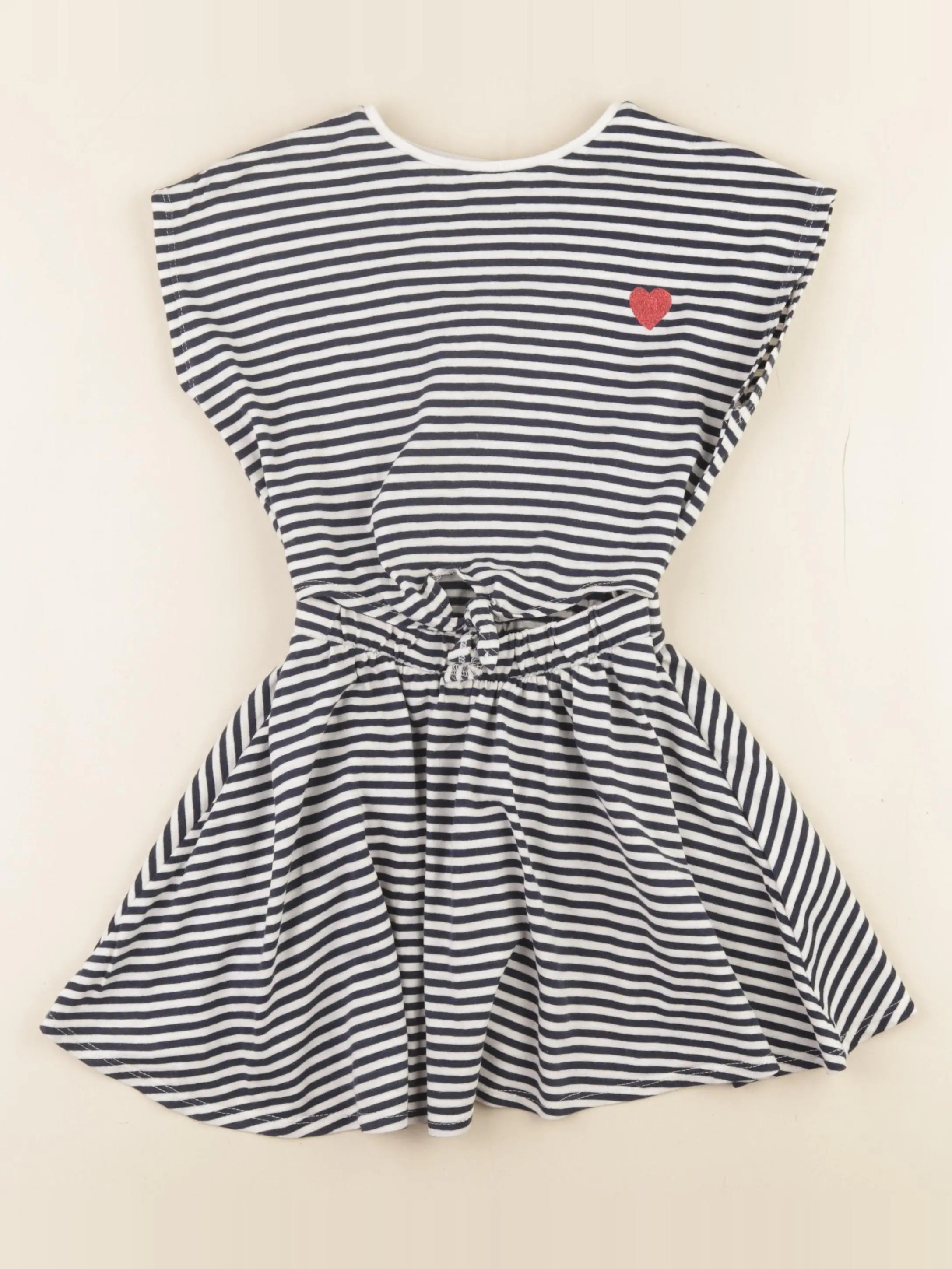 Vertbaudet - robe blanc, bleu - 5 ans