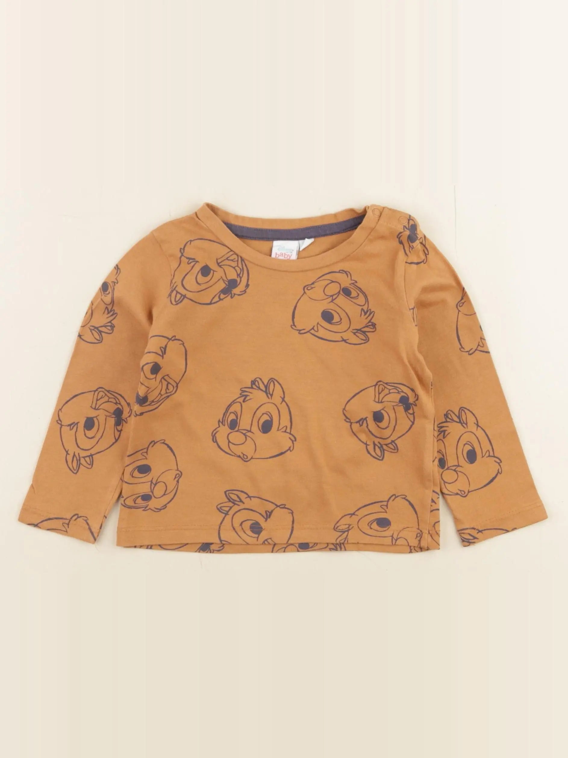 Vertbaudet - tee-shirt marron - 12 mois