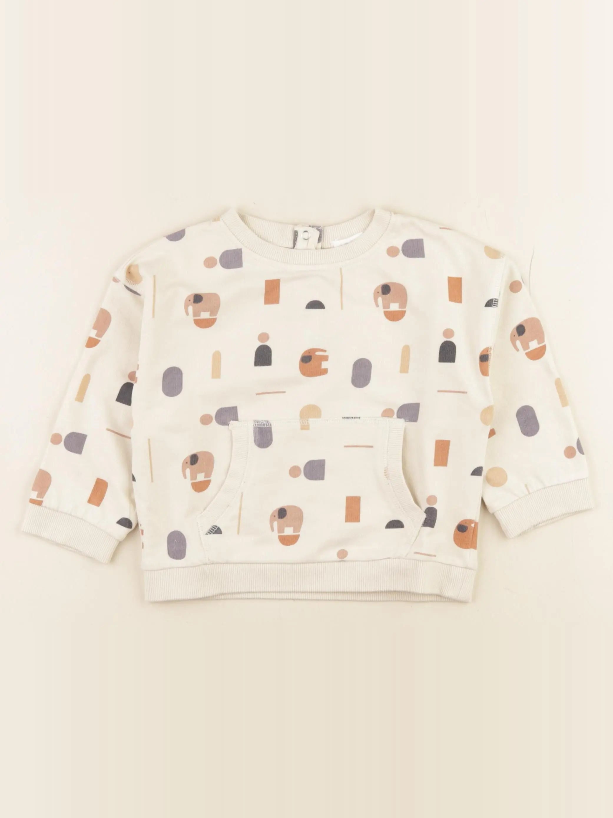 Vertbaudet - sweat beige - 24 mois