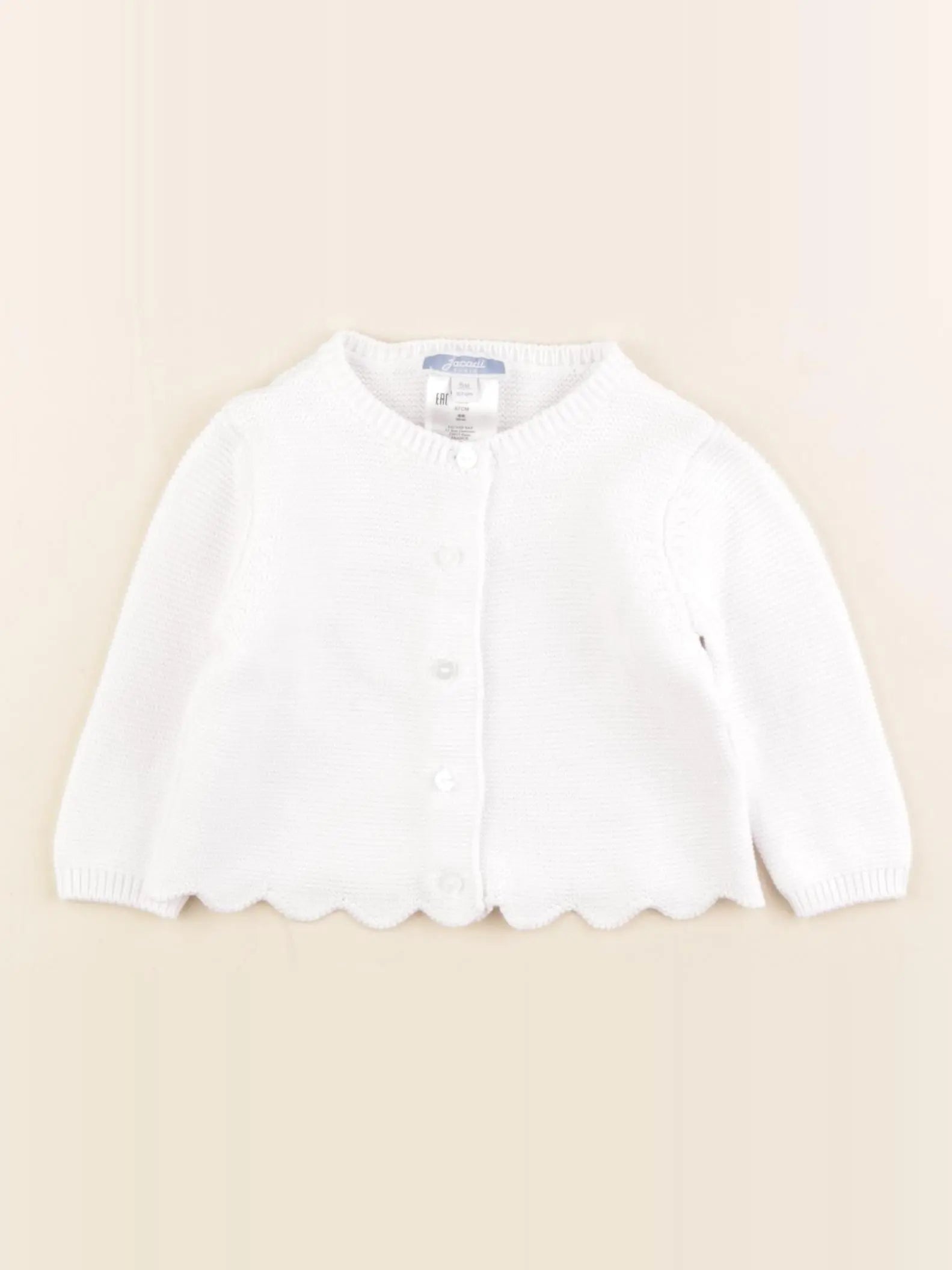 Jacadi - gilet blanc - 6 mois