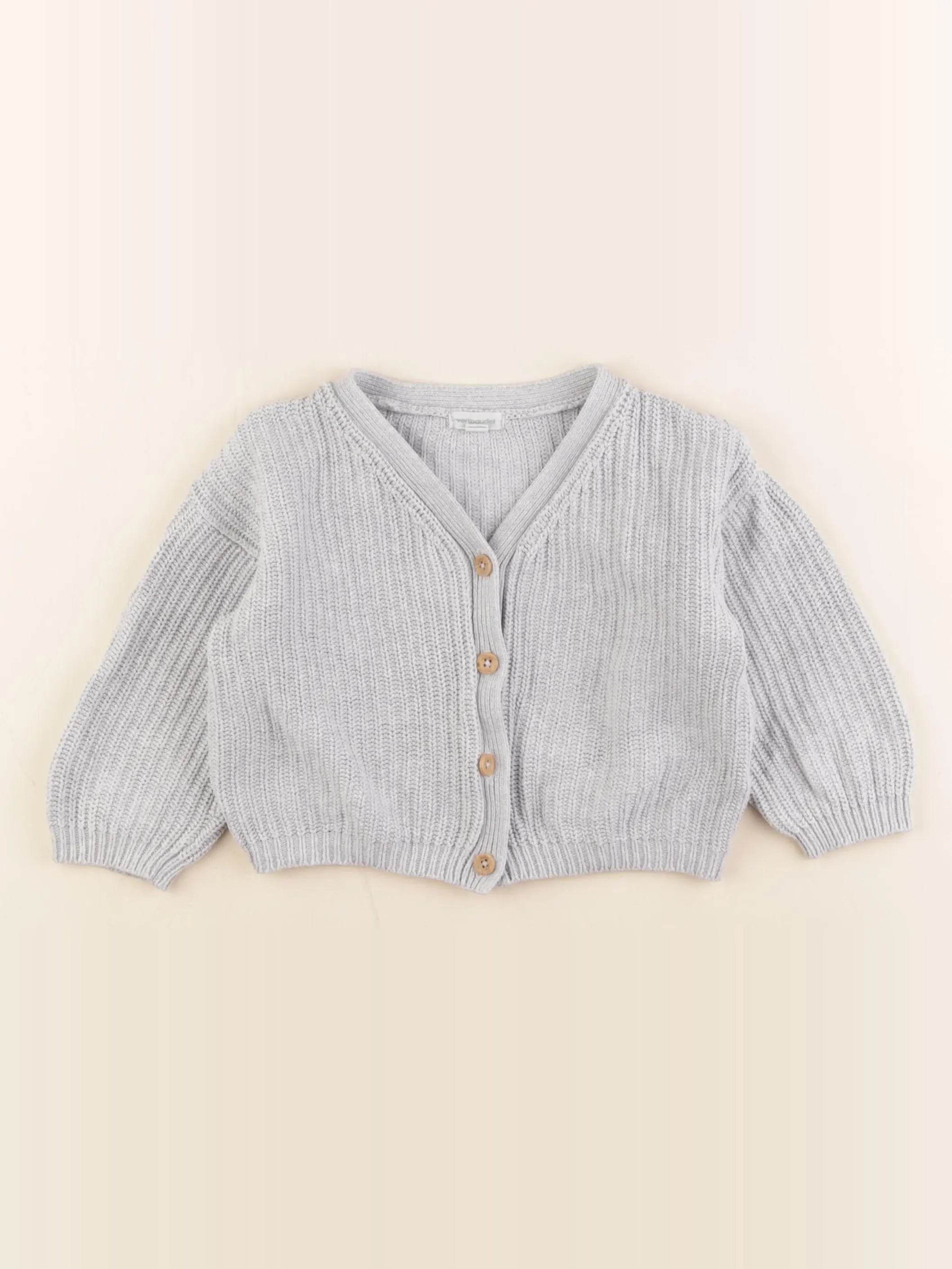 Vertbaudet - gilet gris - 18 mois