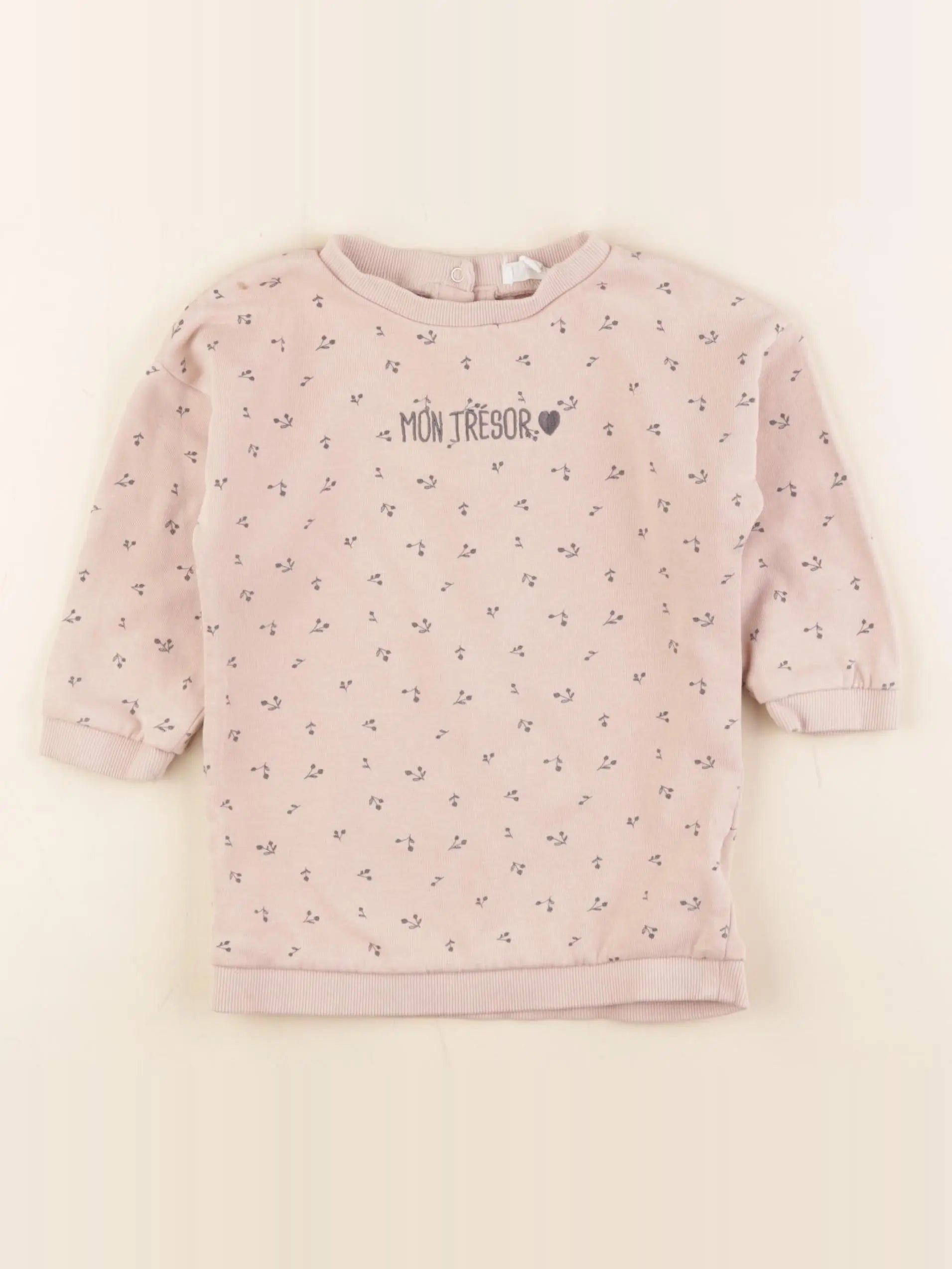 Vertbaudet - robe rose, gris - 24 mois