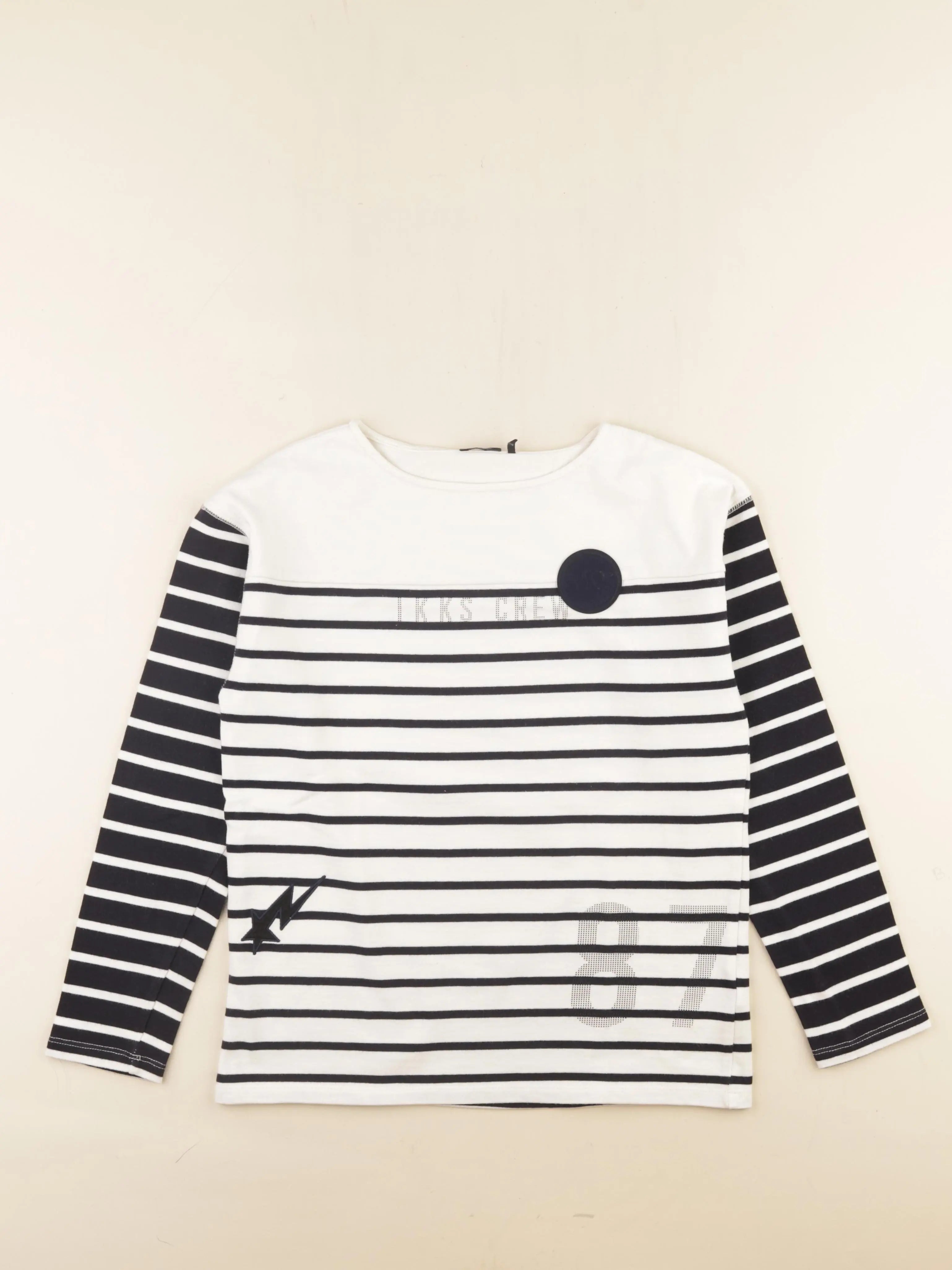 IKKS - tee-shirt beige, noir - 12 ans