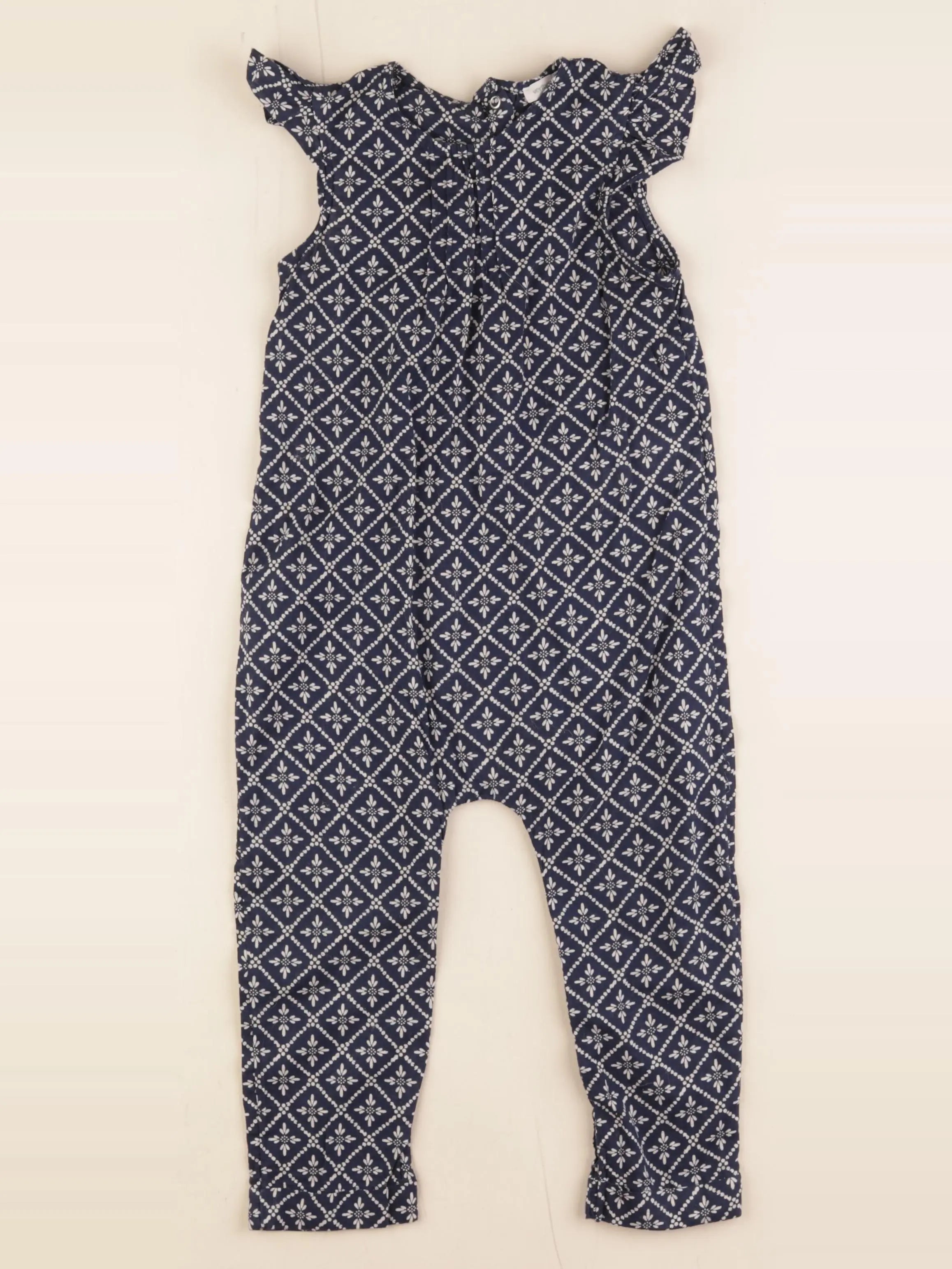 Vertbaudet - combinaison bleu, blanc - 3 ans