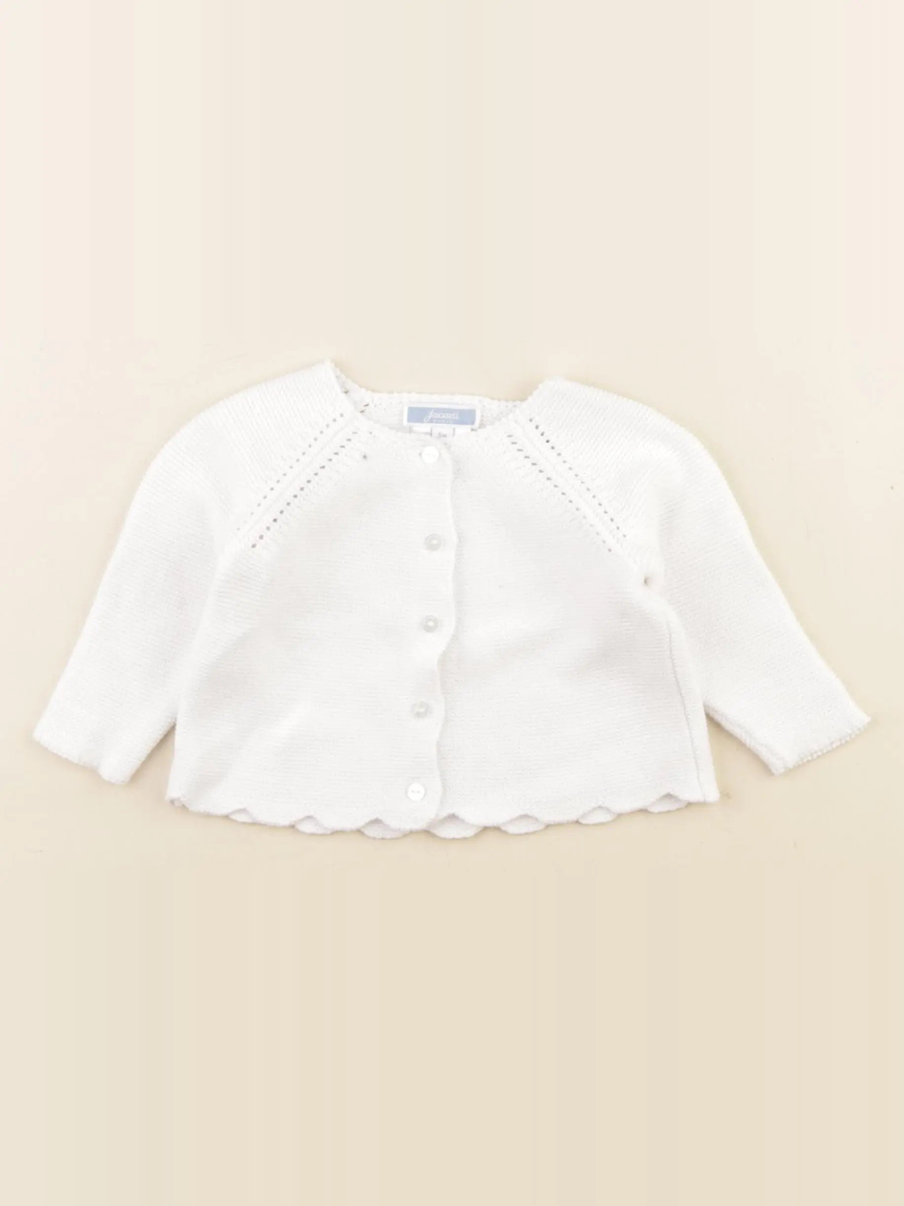 Jacadi - gilet blanc - 6 mois