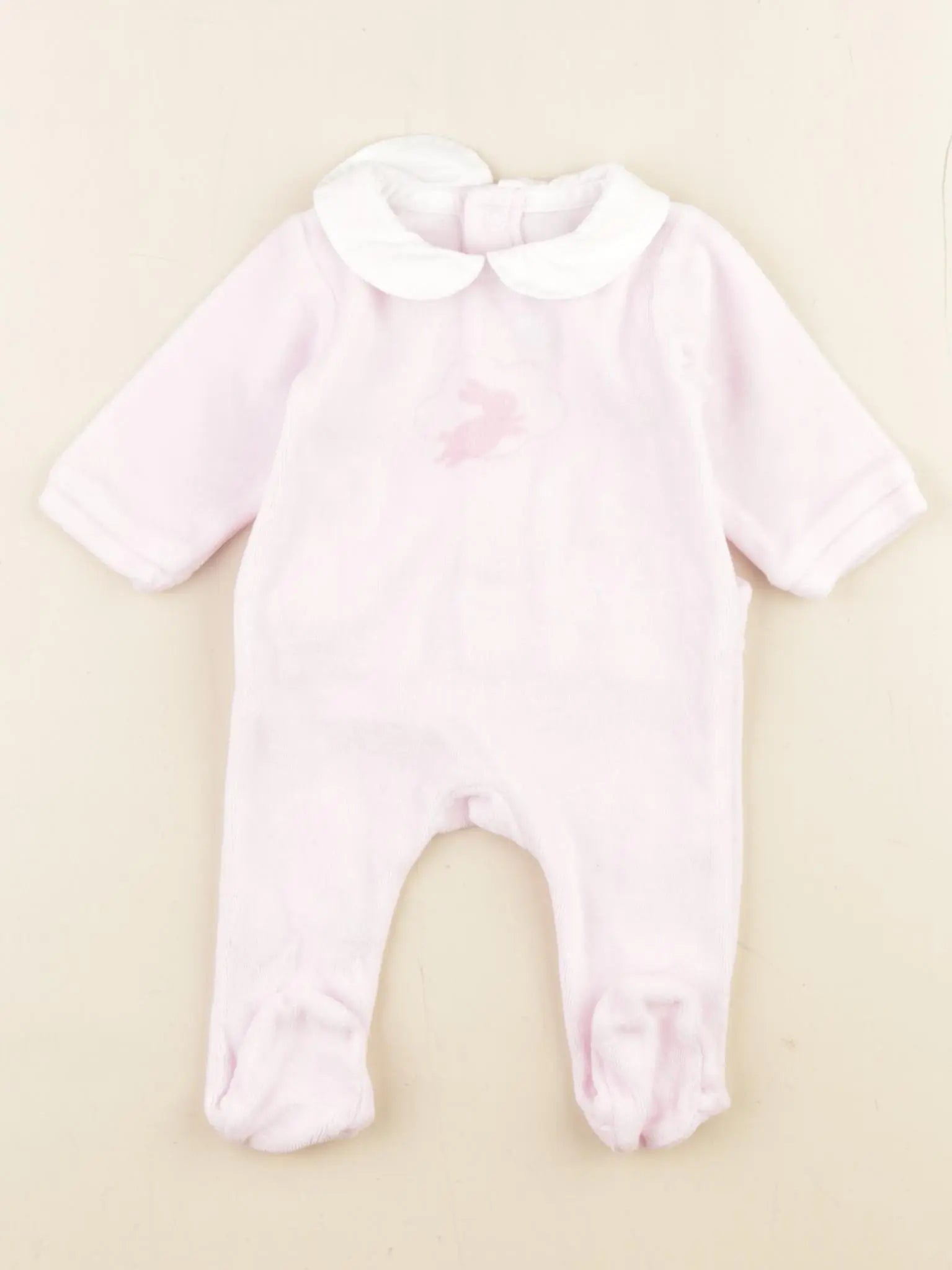 Jacadi - pyjama velours rose - 1 mois