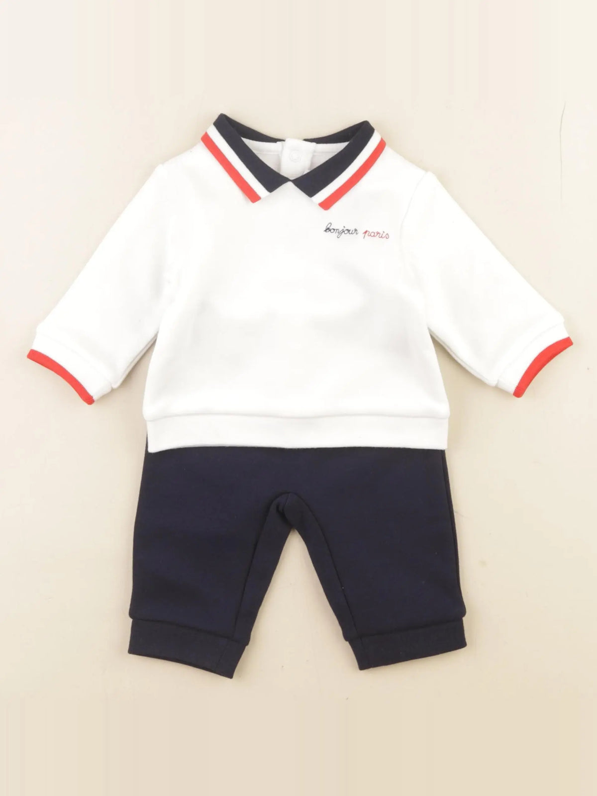 Jacadi - ensemble bleu, blanc - 3 mois