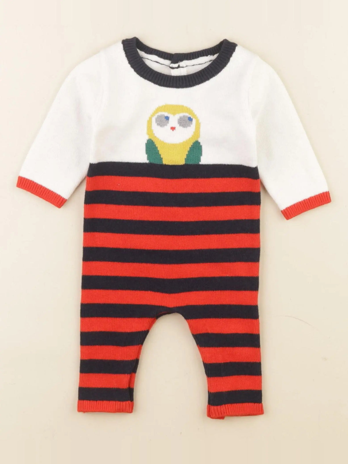 Jacadi - combinaison rouge, beige - 1 mois