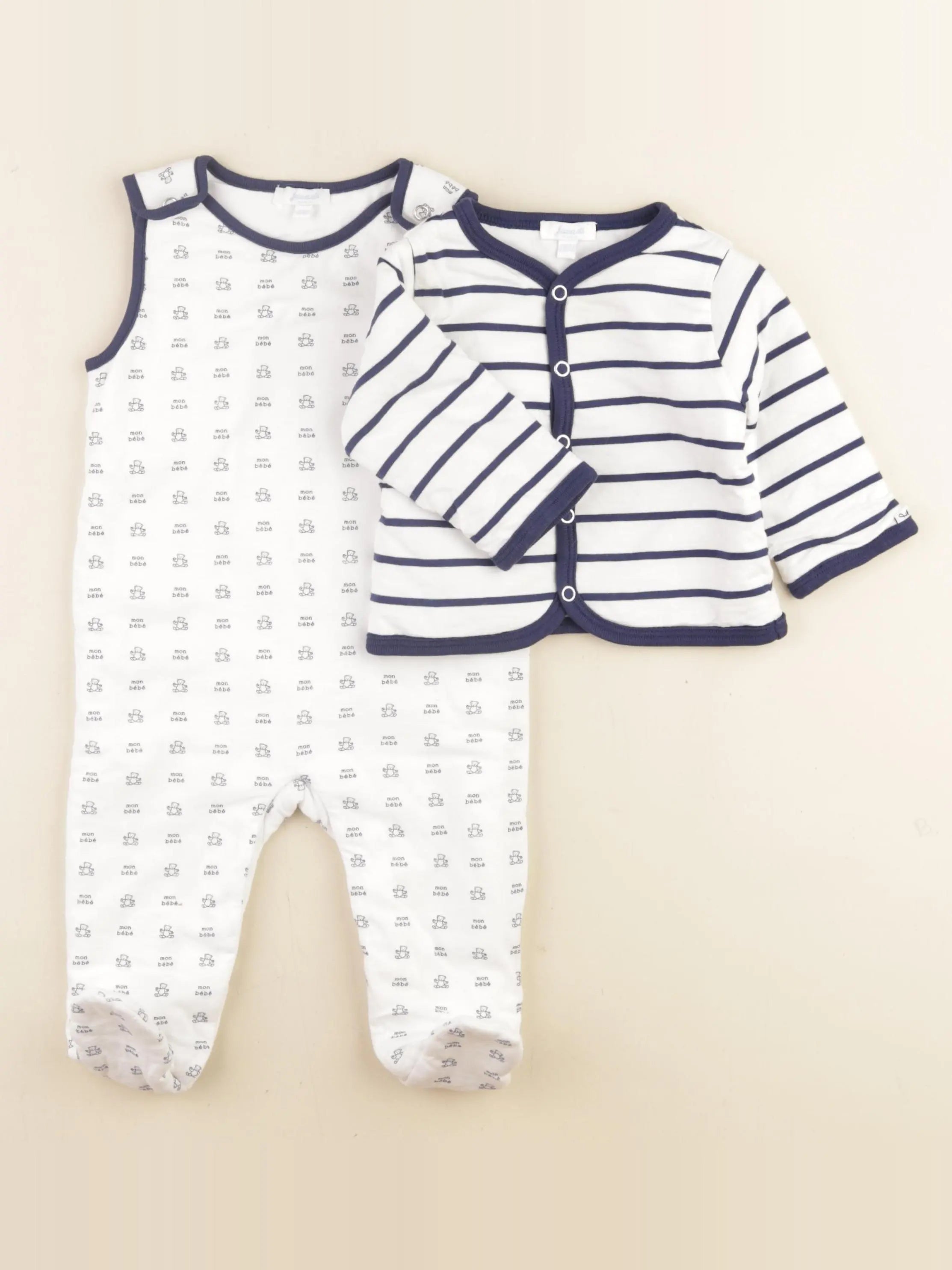 Jacadi - ensemble bleu - 6 mois