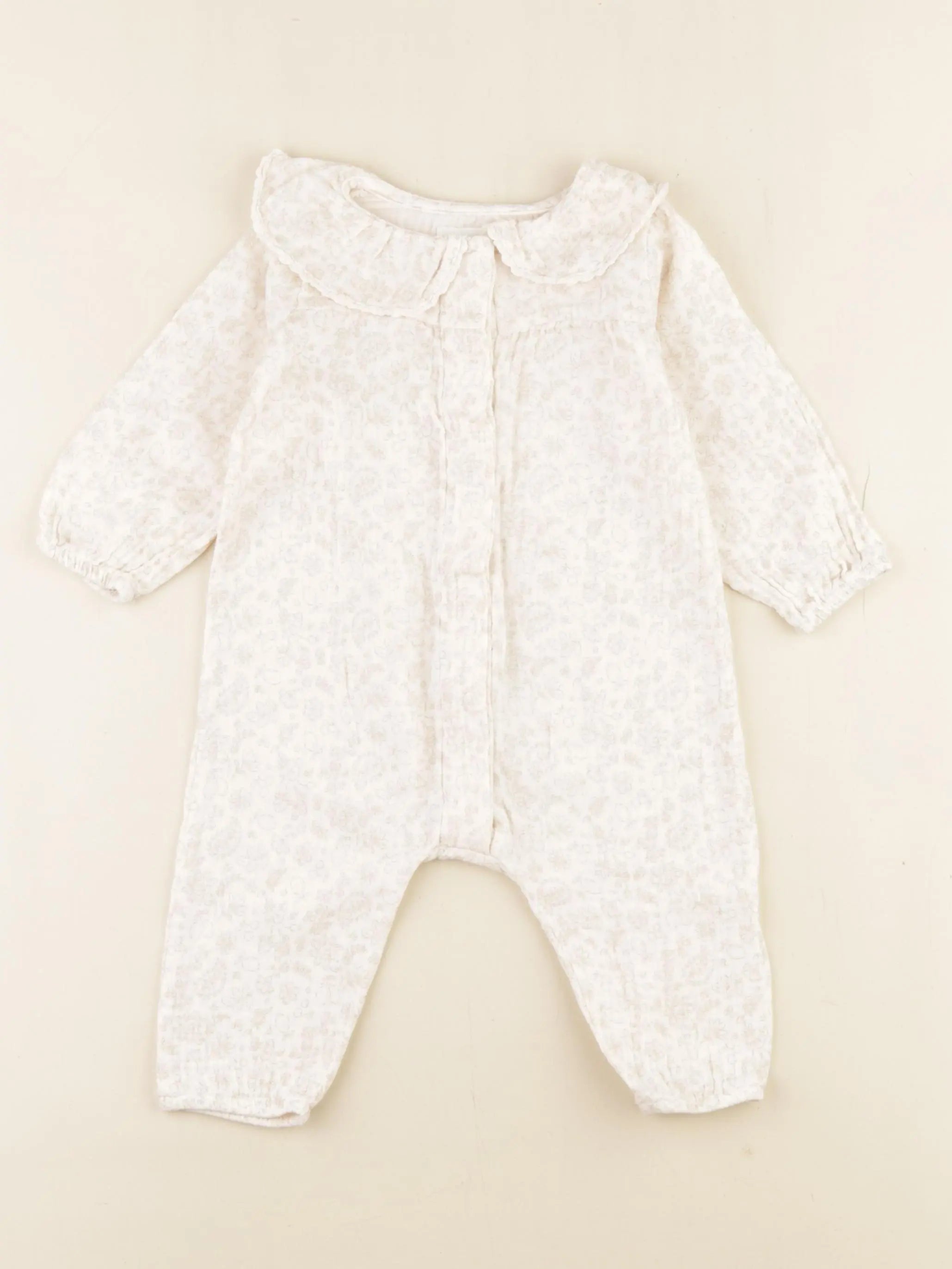 Zara - pyjama coton beige - 3/6 mois