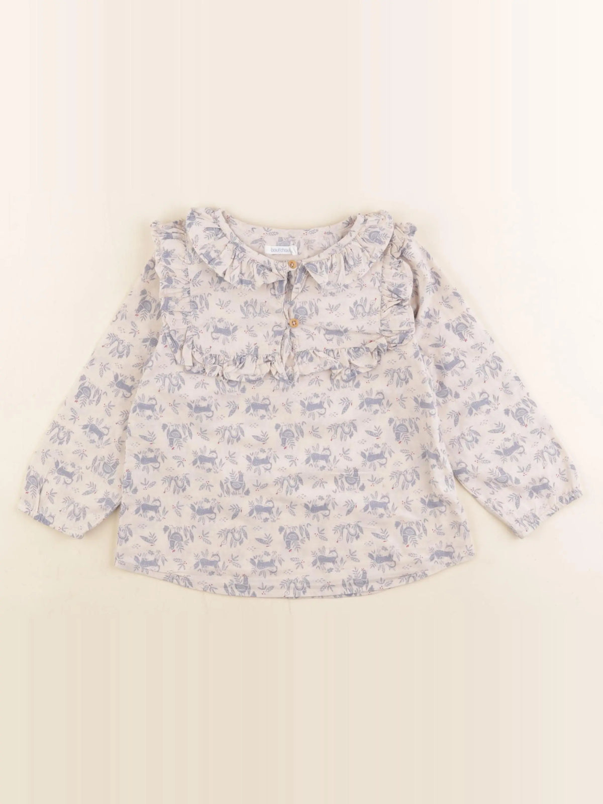 Boutchou - blouse bleu, gris - 36 mois