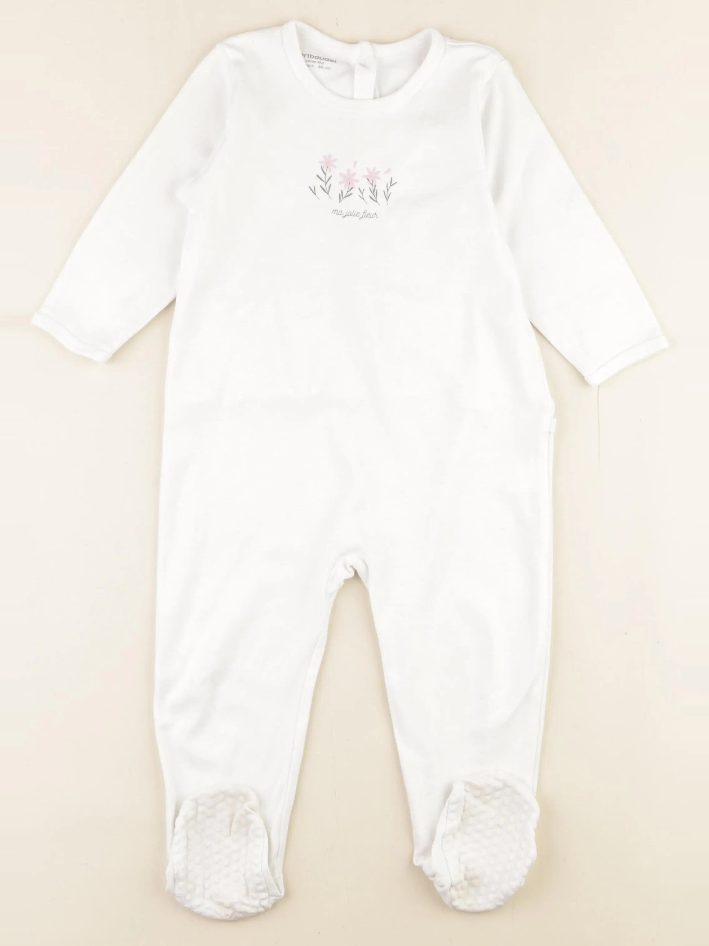 Vertbaudet - pyjama coton blanc - 24 mois