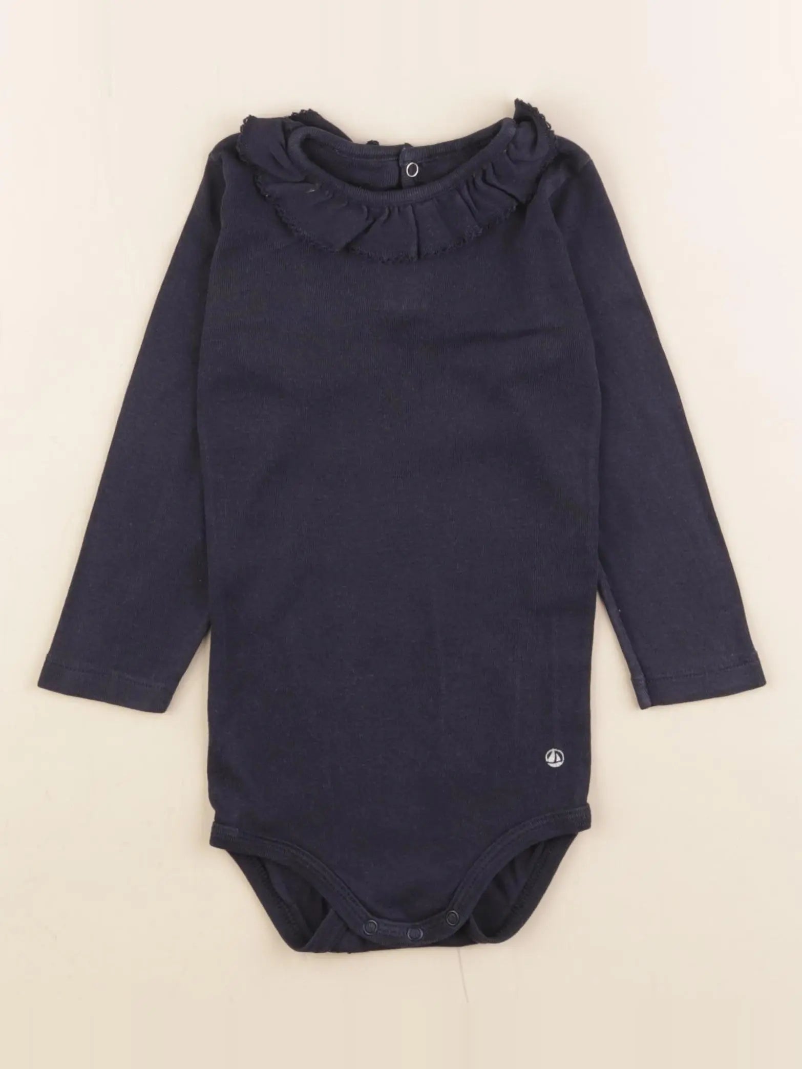 Petit Bateau - body à col bleu - 12 mois