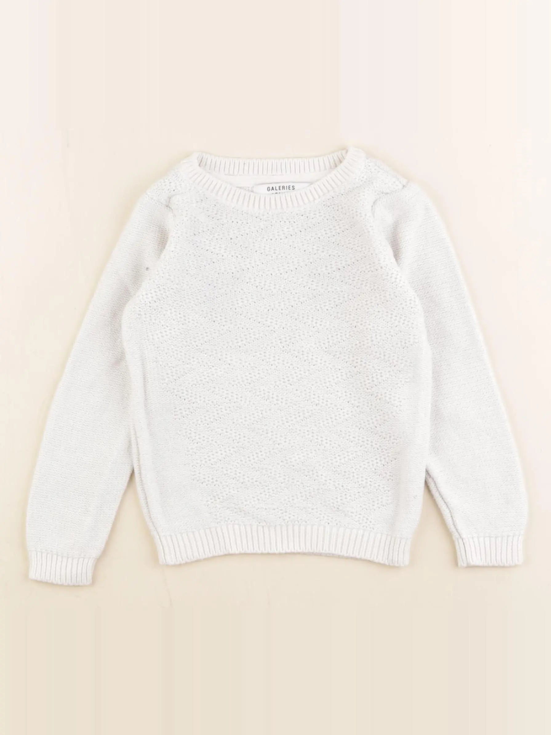 Galeries Lafayette - pull argent, blanc - 3 ans