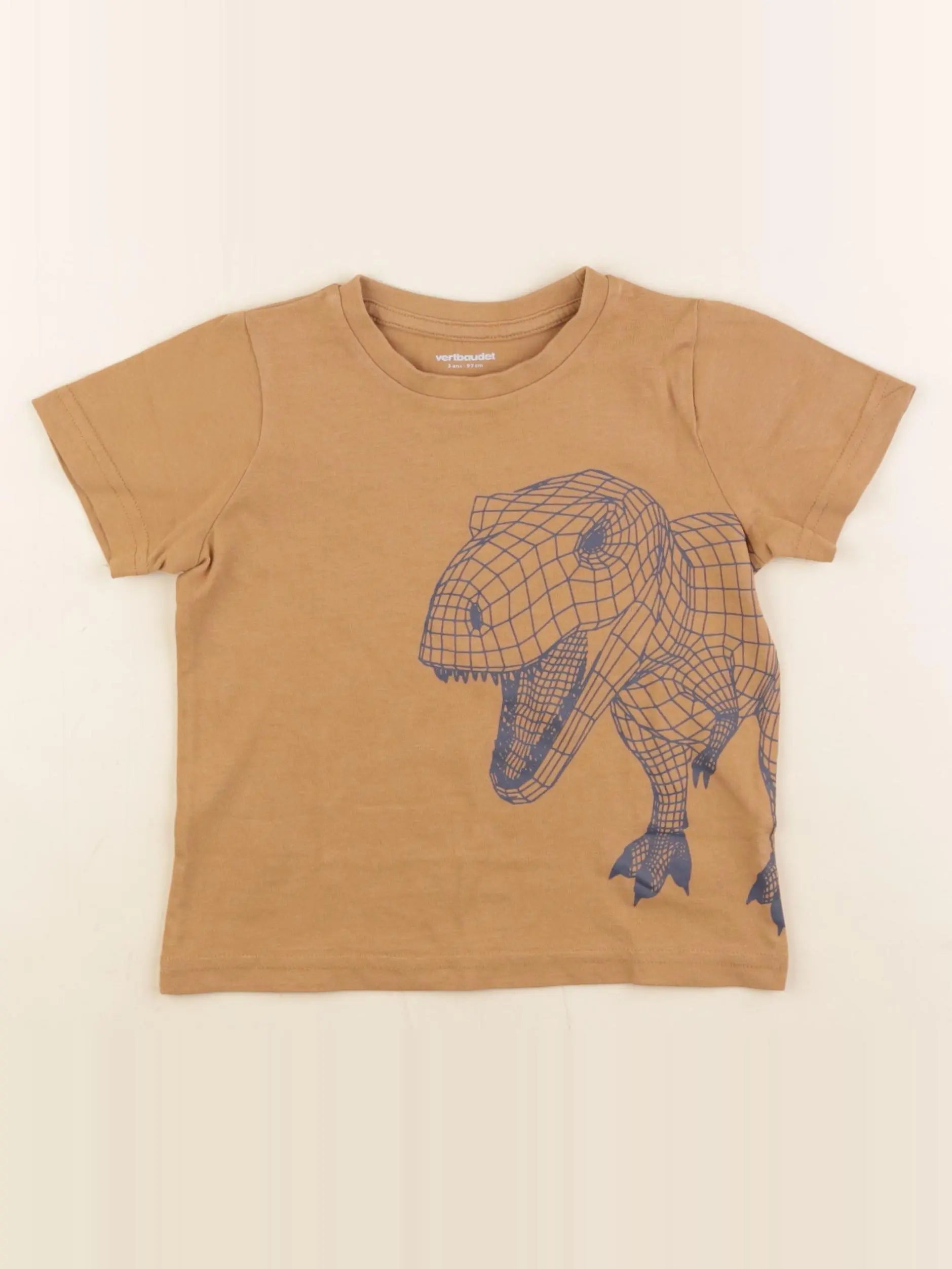 Vertbaudet - tee-shirt marron - 3 ans