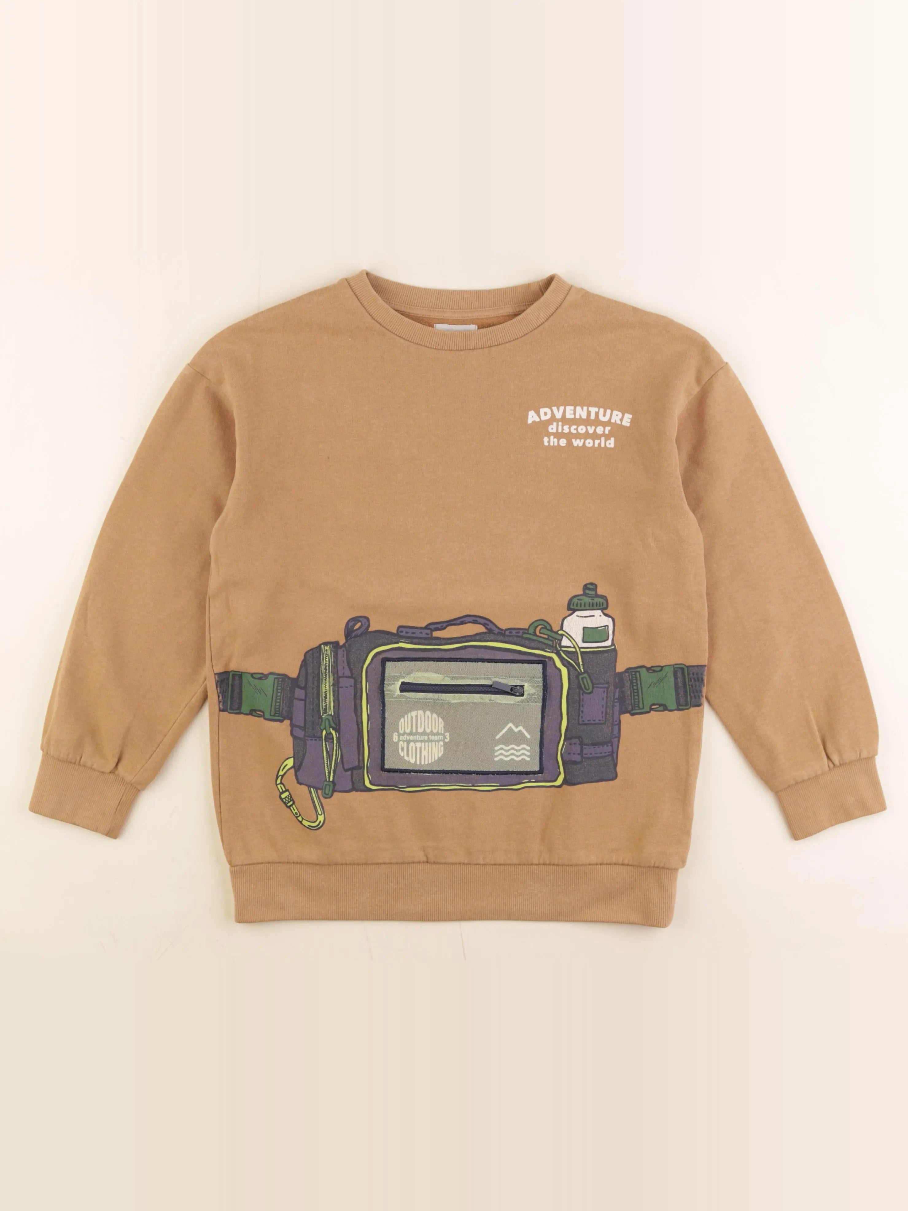 Vertbaudet - sweat marron - 10 ans