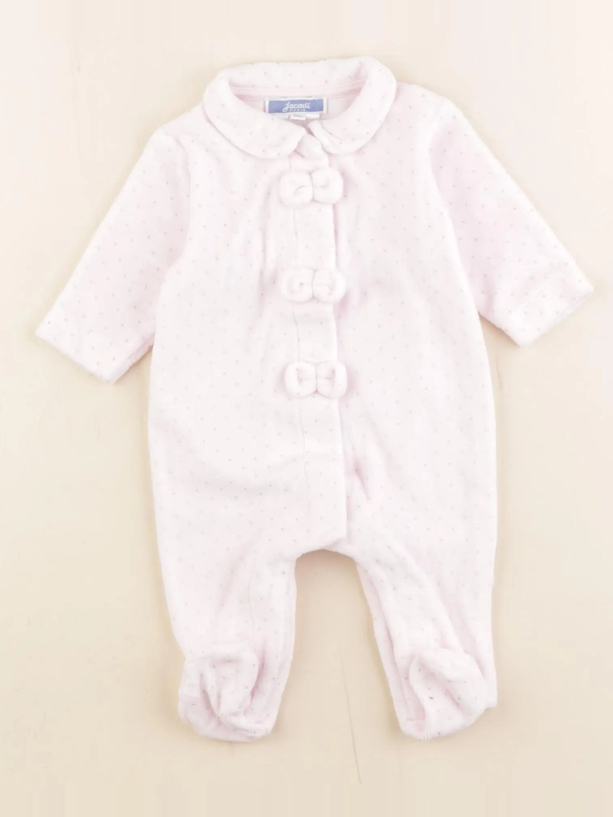 Jacadi - pyjama velours rose - 1 mois